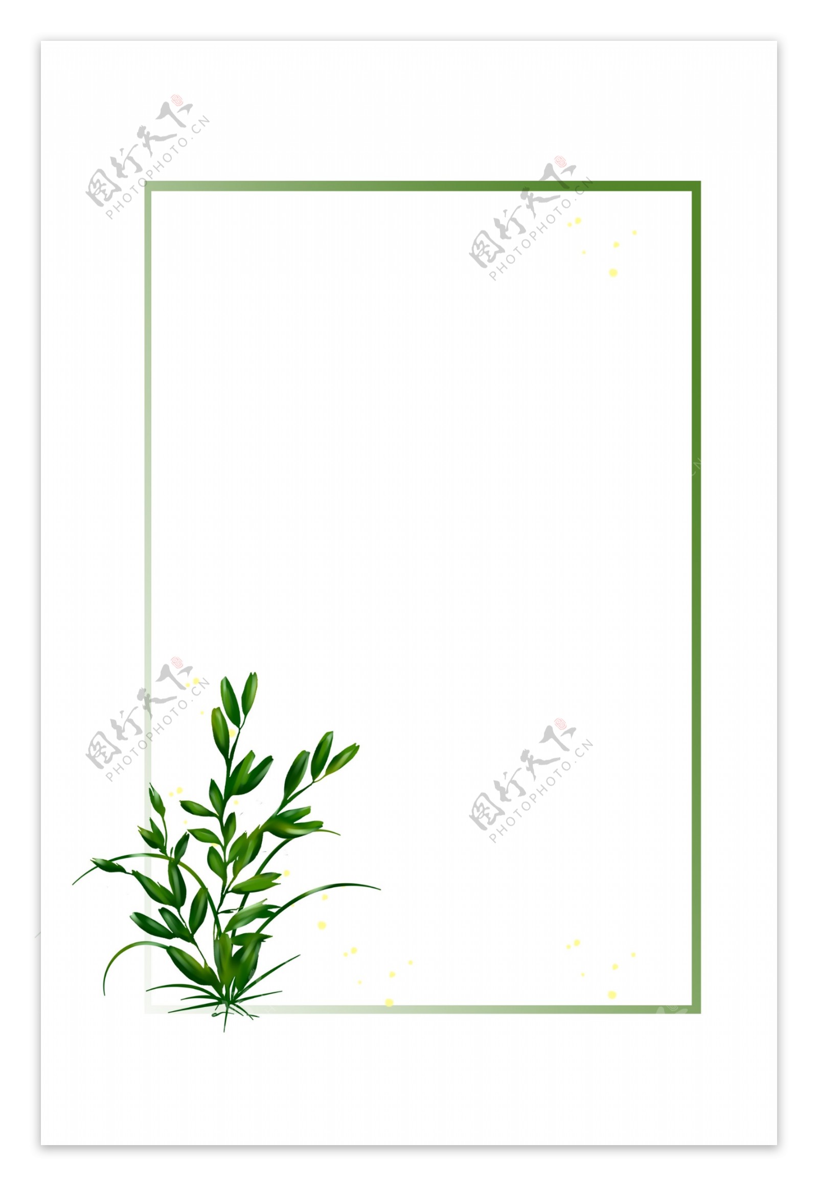 绿色植物边框手绘边框