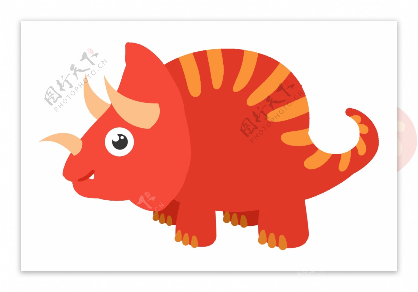 红色的动物恐龙插画