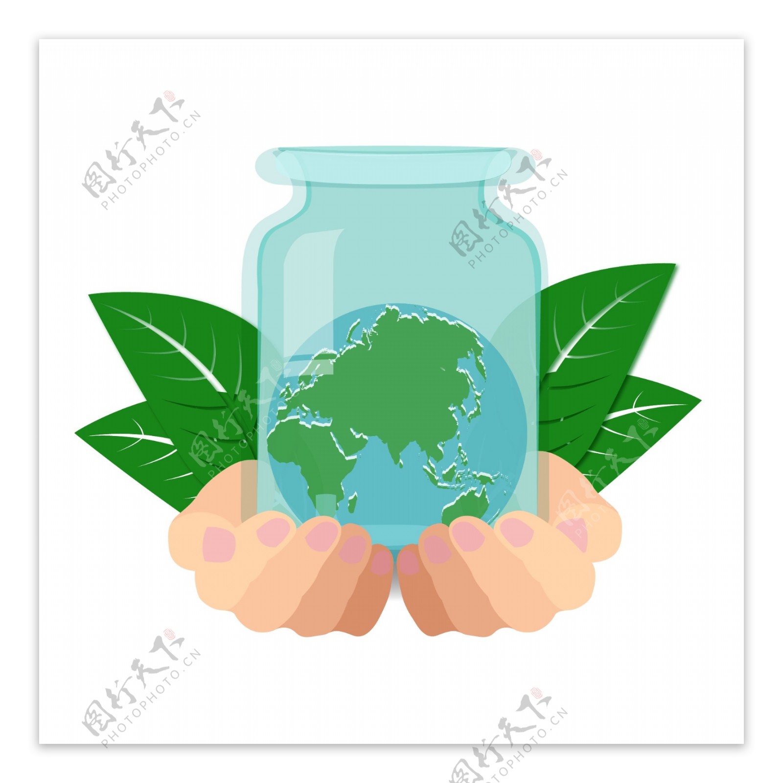 环境保护瓶子插画