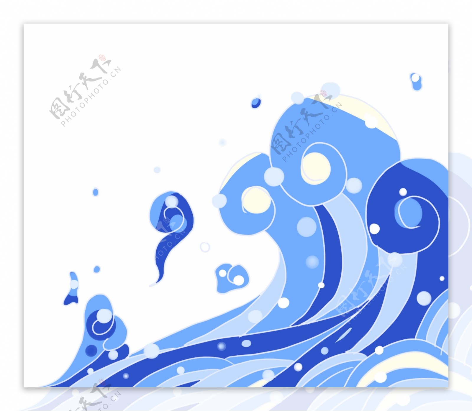 蓝色海浪浪花形状