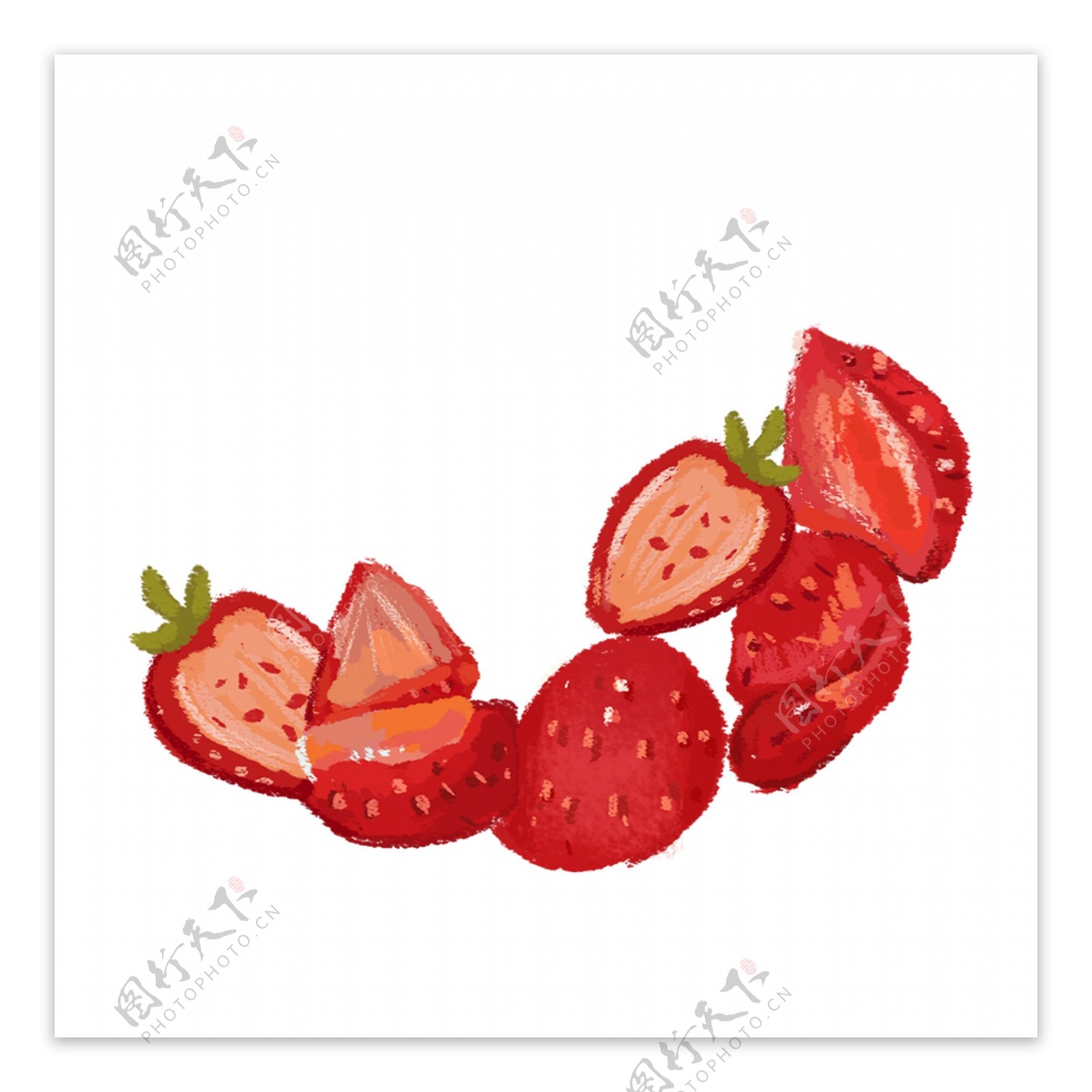 草莓卡通png素材
