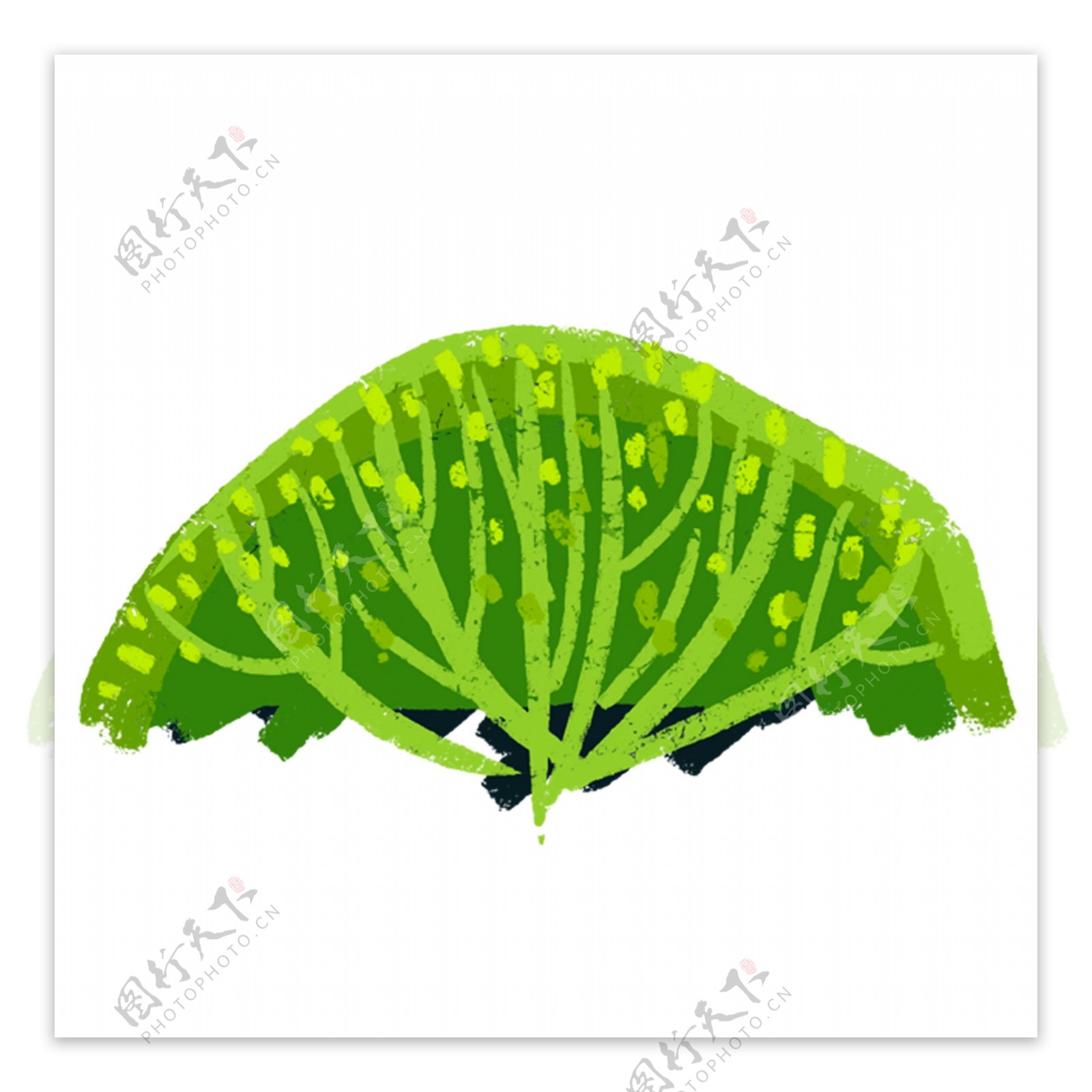 绿色的卡通植物大树