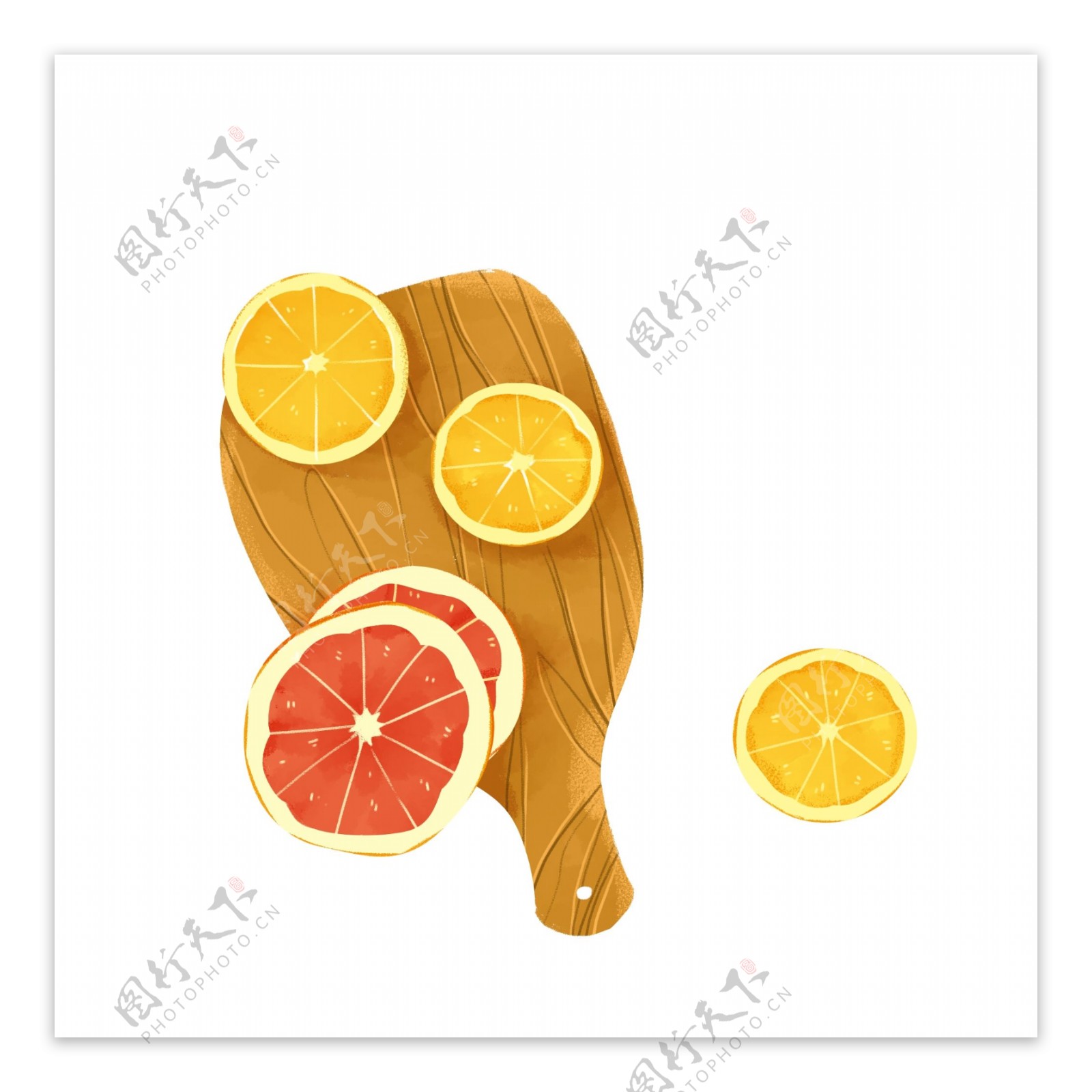 水果西柚鲜橙水果鲜果案板鲜美PNG