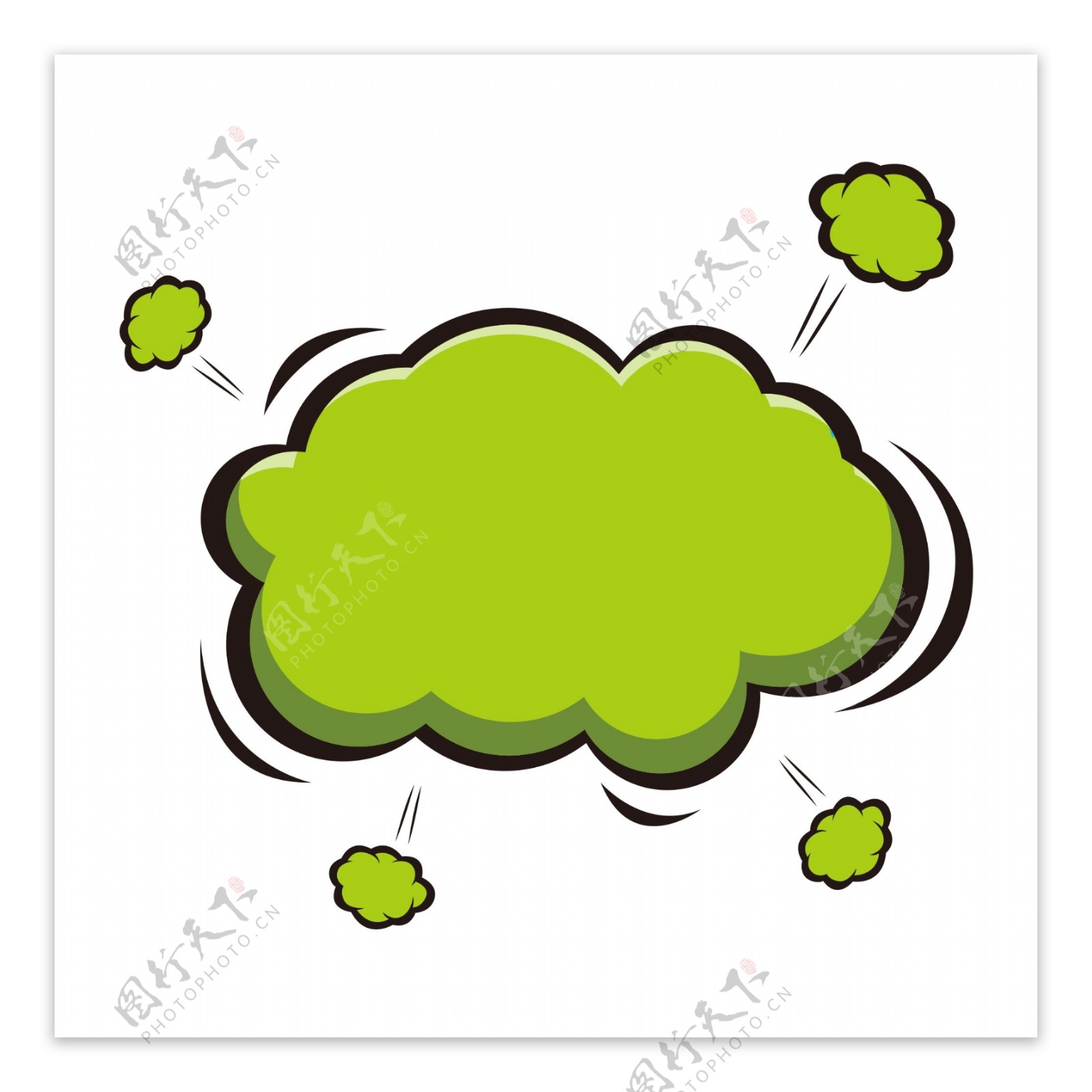 创意绿色爆炸云插画