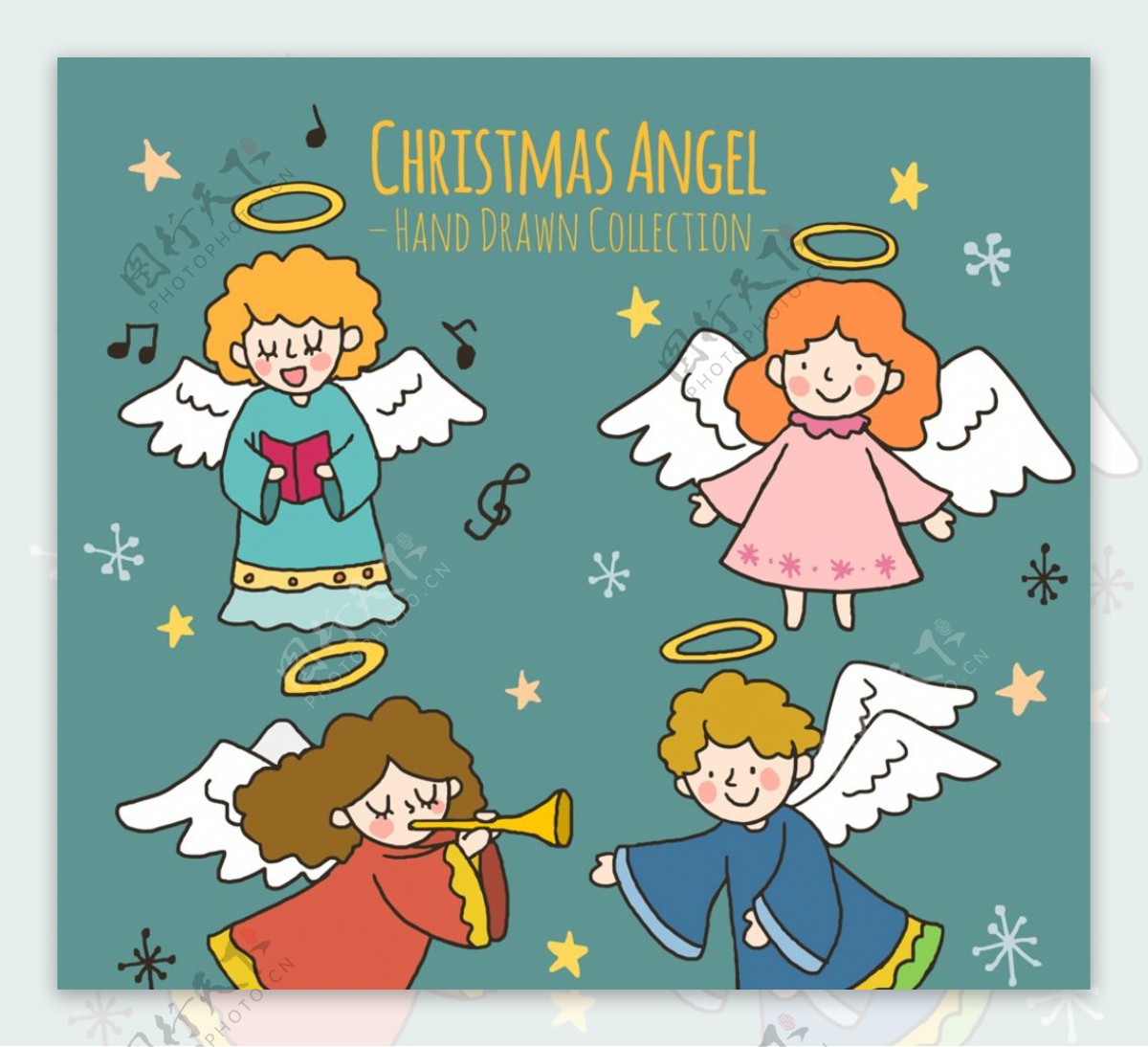 4款彩绘圣诞天使