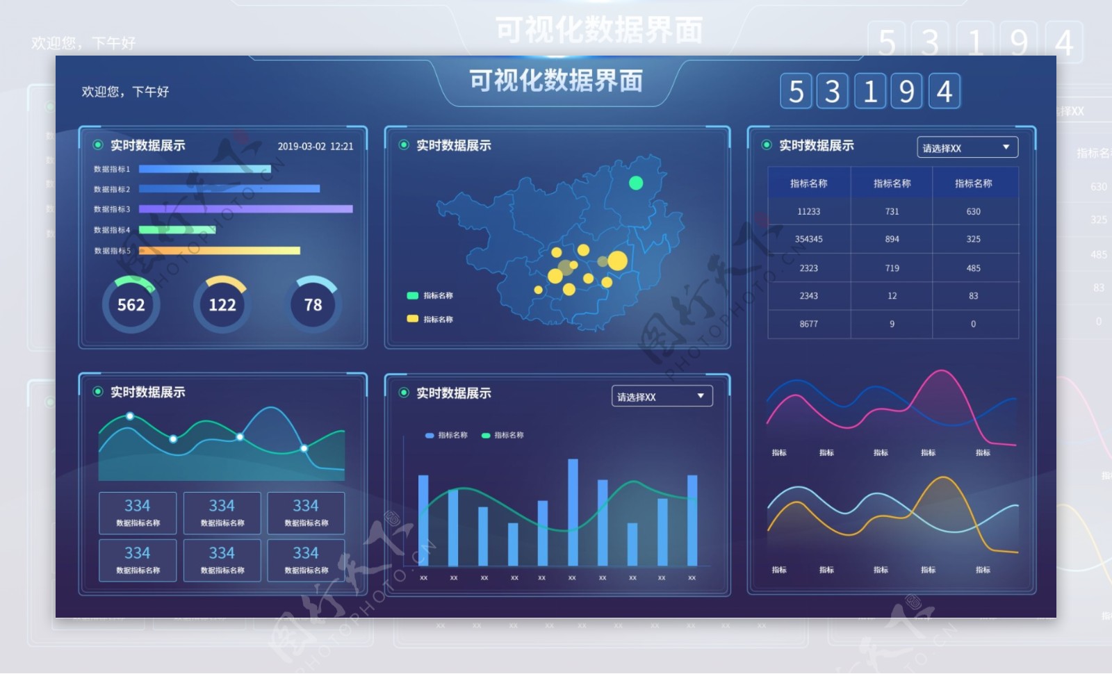 科技感互联网可视化界面