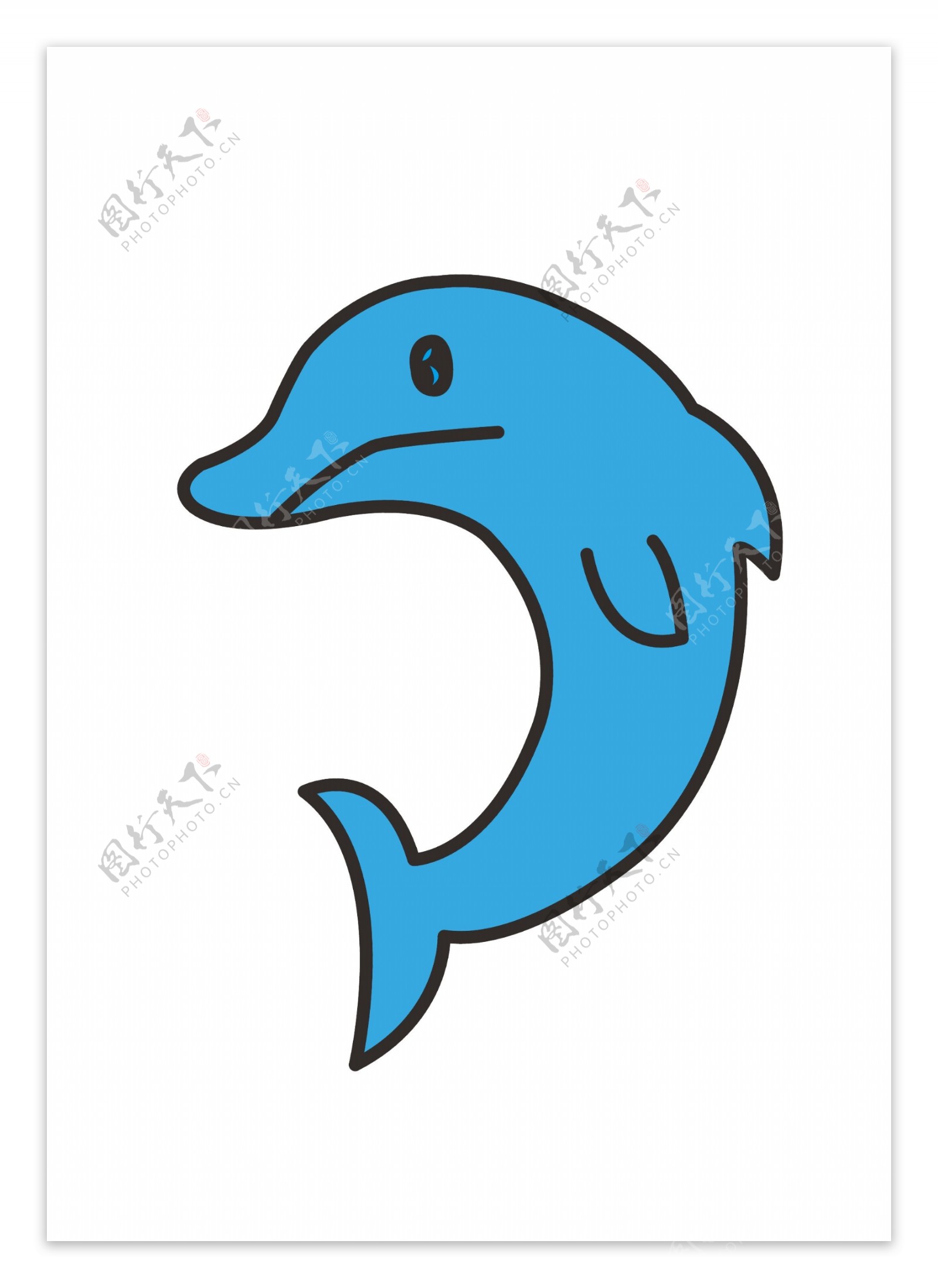 矢量卡通动物海豚