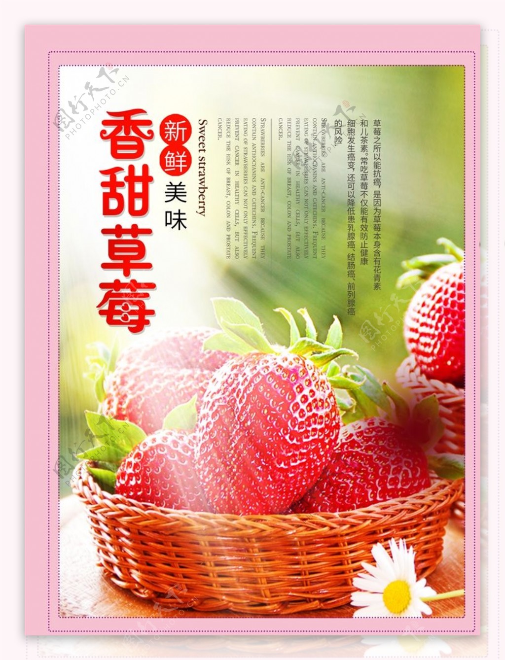简约草莓海报设计