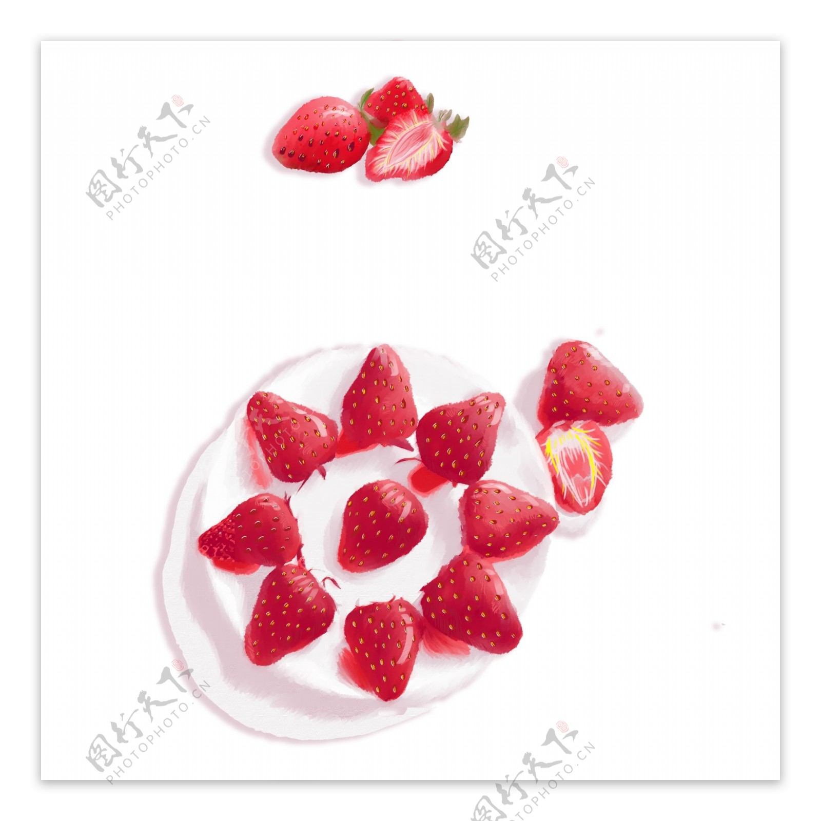 美味草莓蛋糕装饰元素