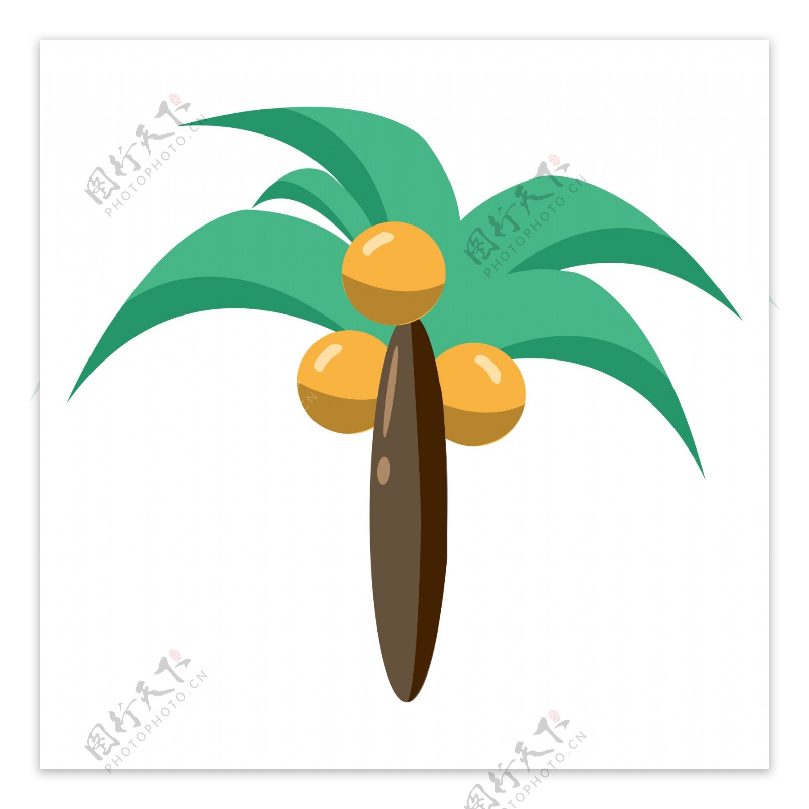 清新绿色椰子树植物素材