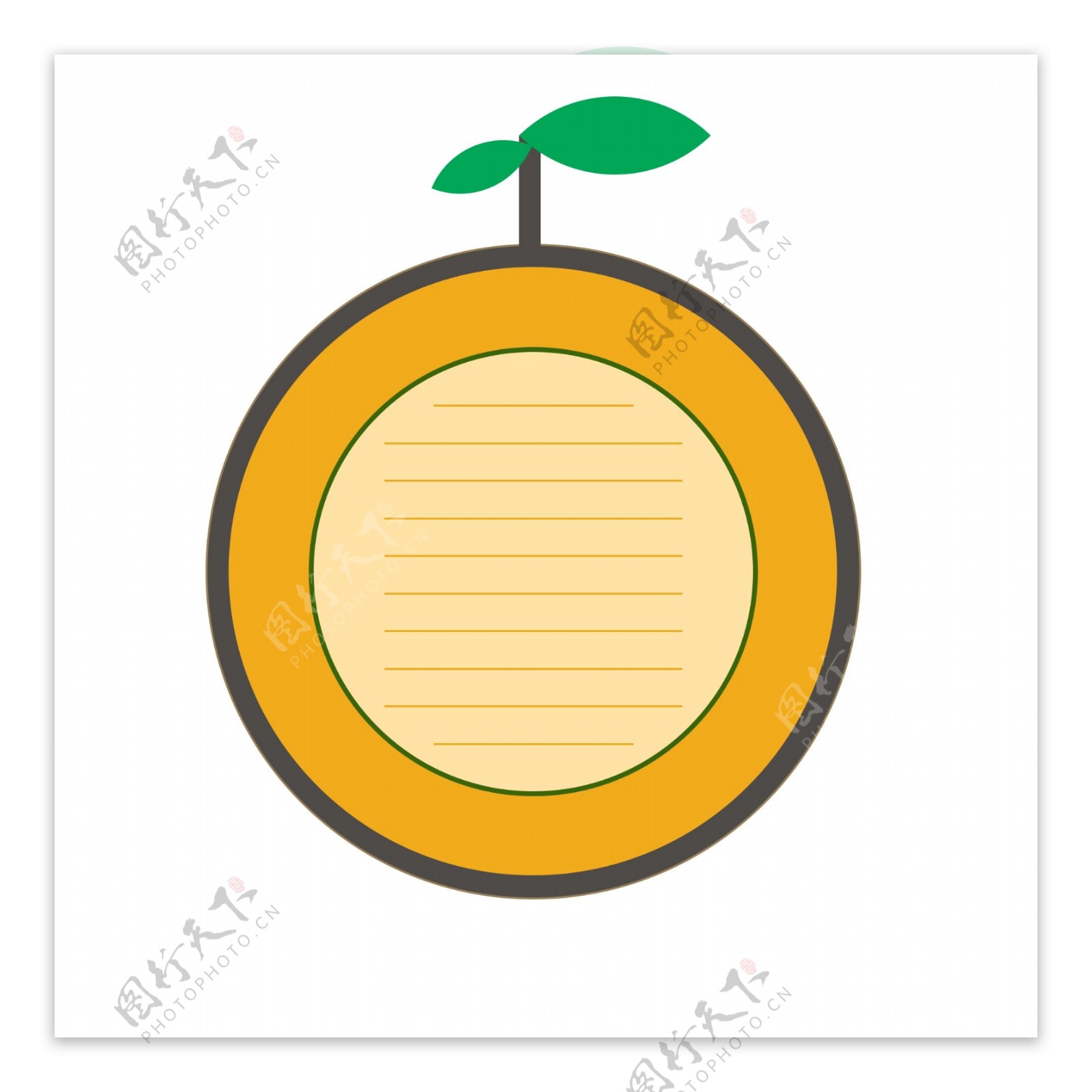 小清新水果橙子文本框