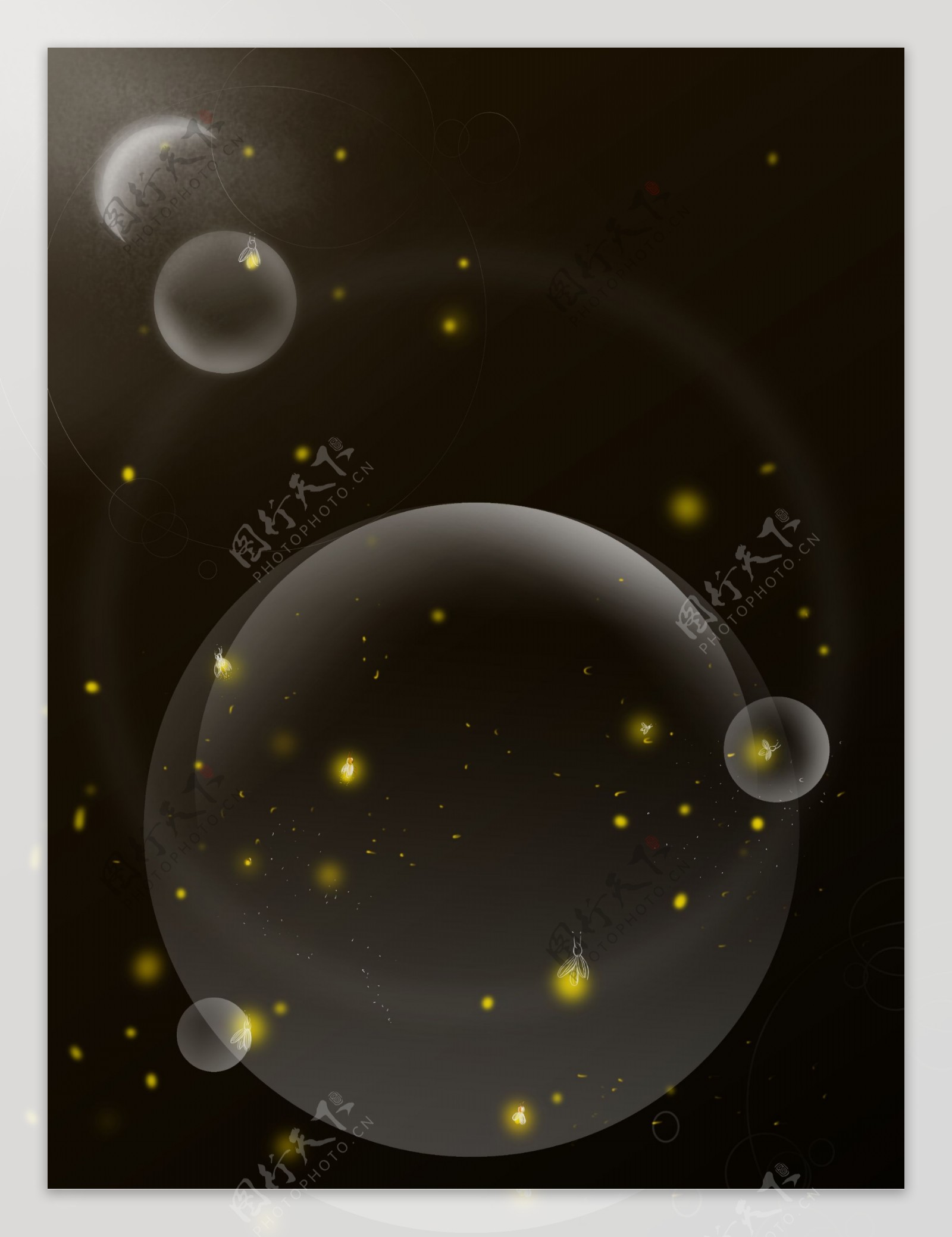 黑金星空泡泡背景设计