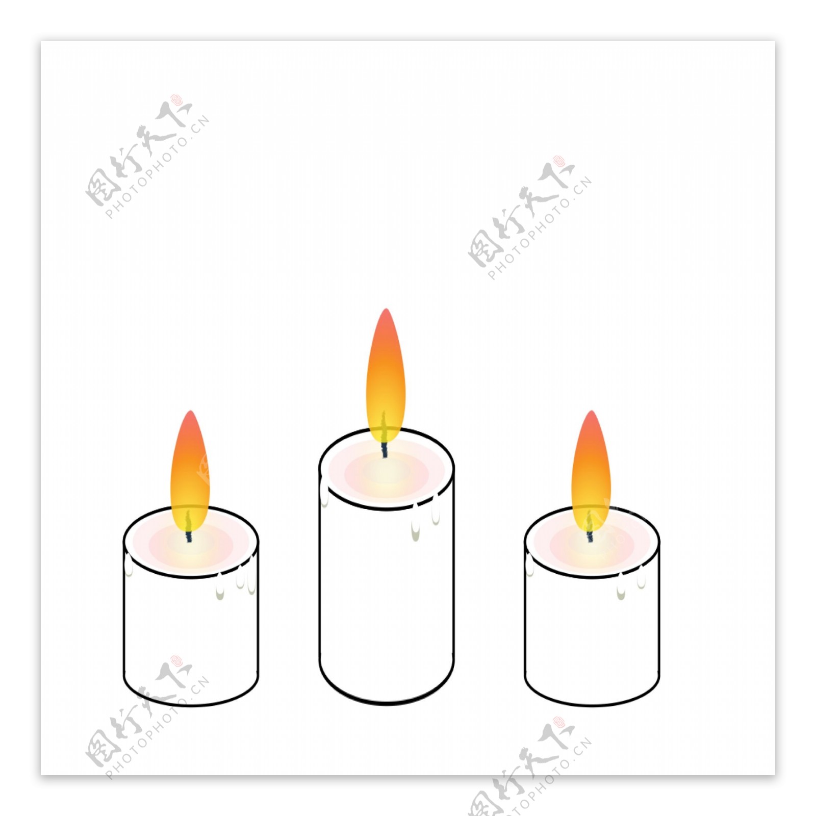 节日祈祷蜡烛元素