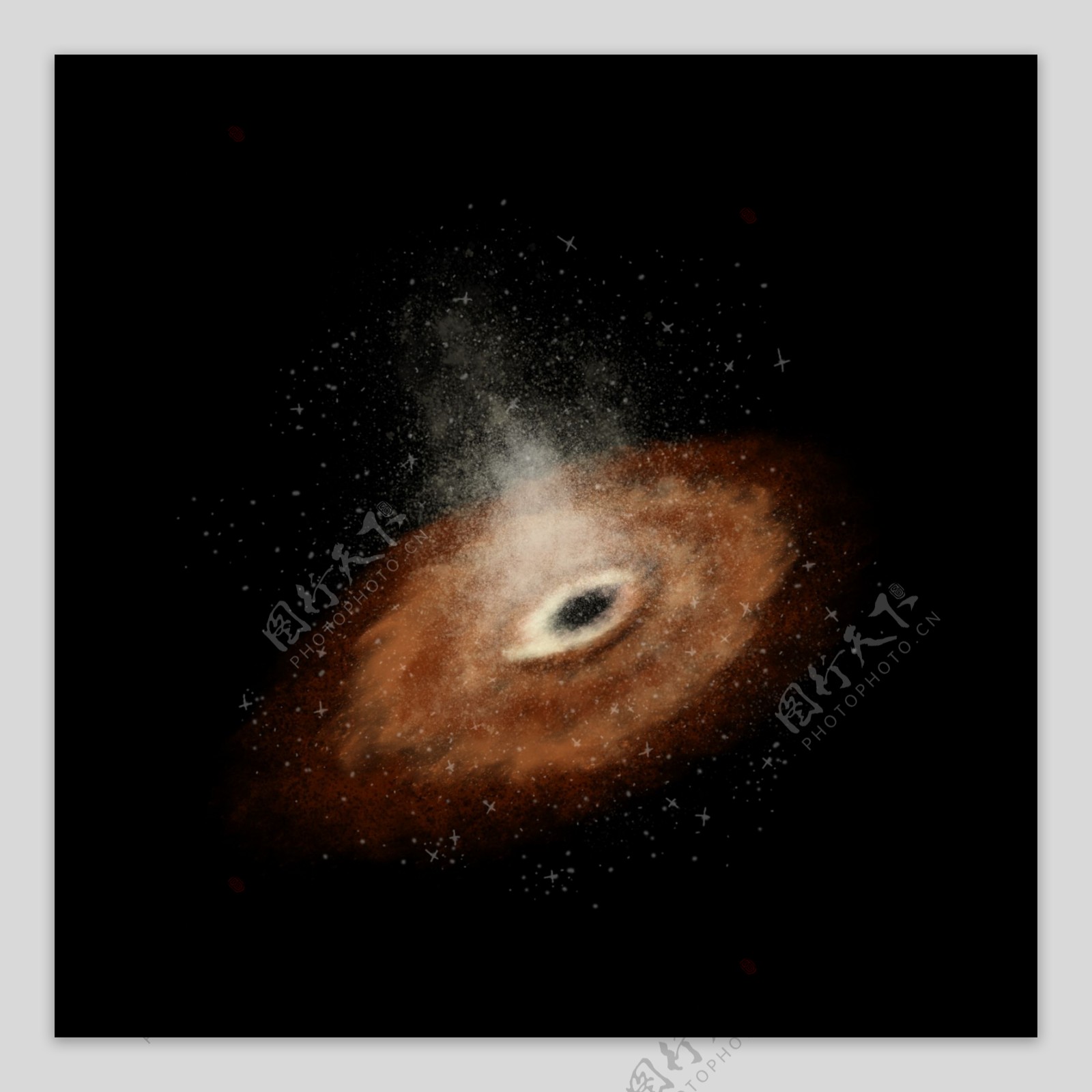 手绘写实风宇宙黑洞元素设计