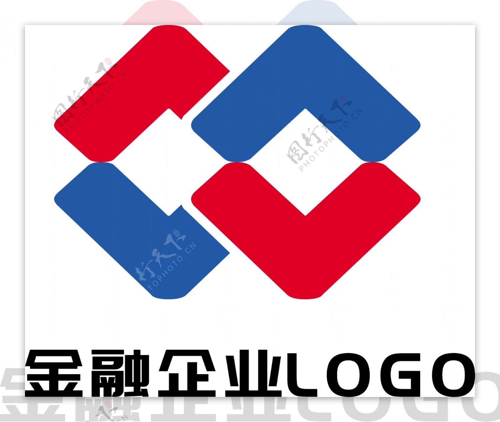 蓝红色大气金融企业LOGO设计