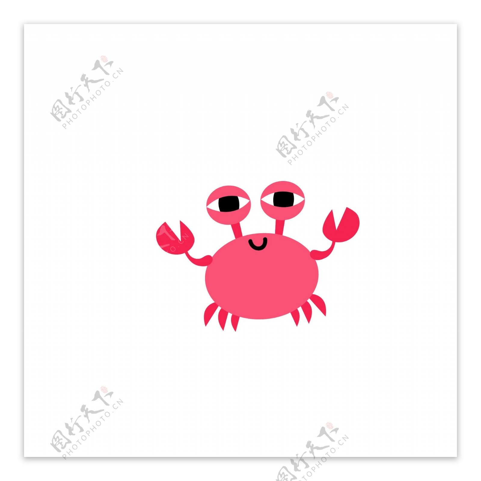 可爱螃蟹矢量插画