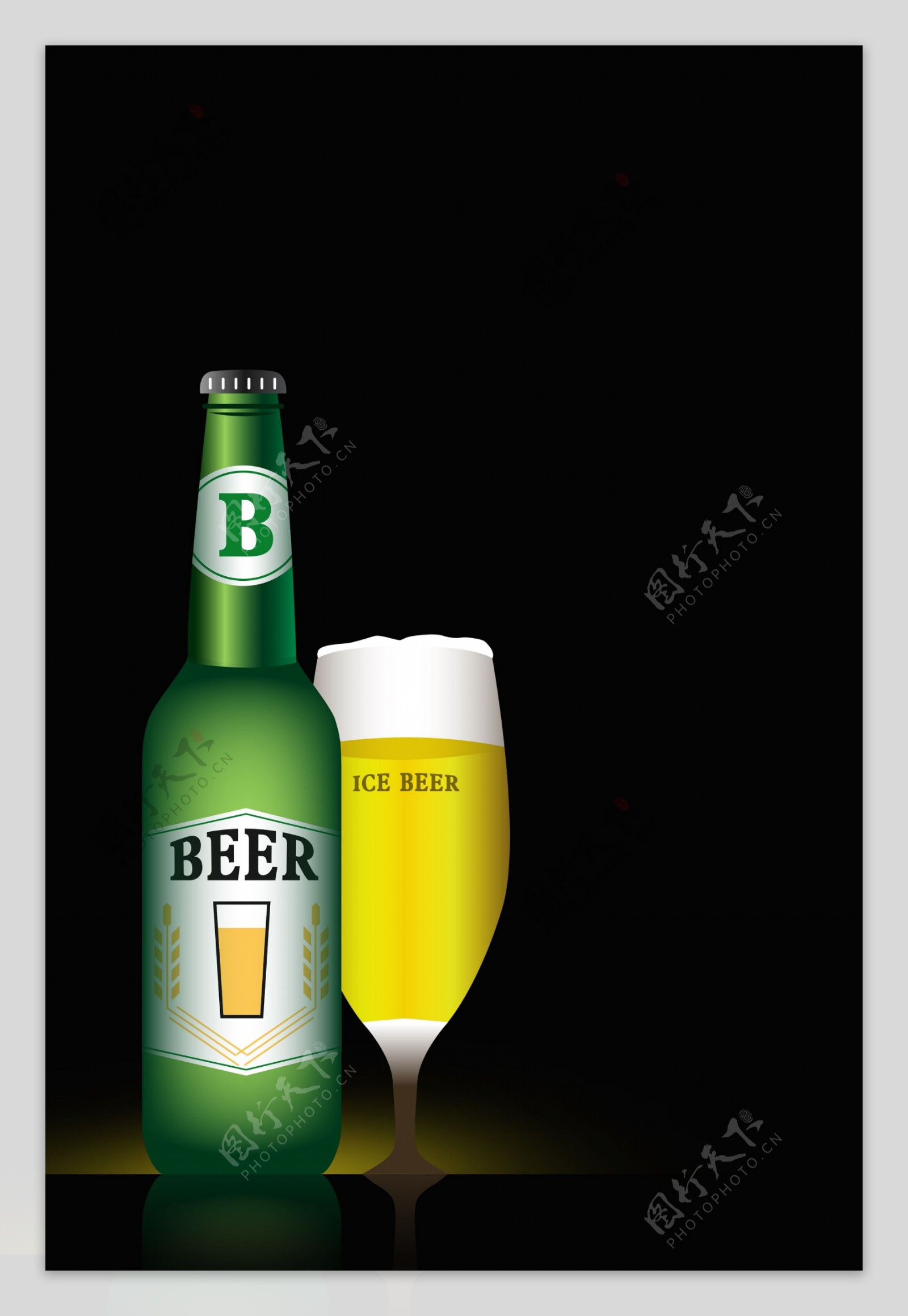 简约黑色扎啤啤酒节宣传海报背景素材