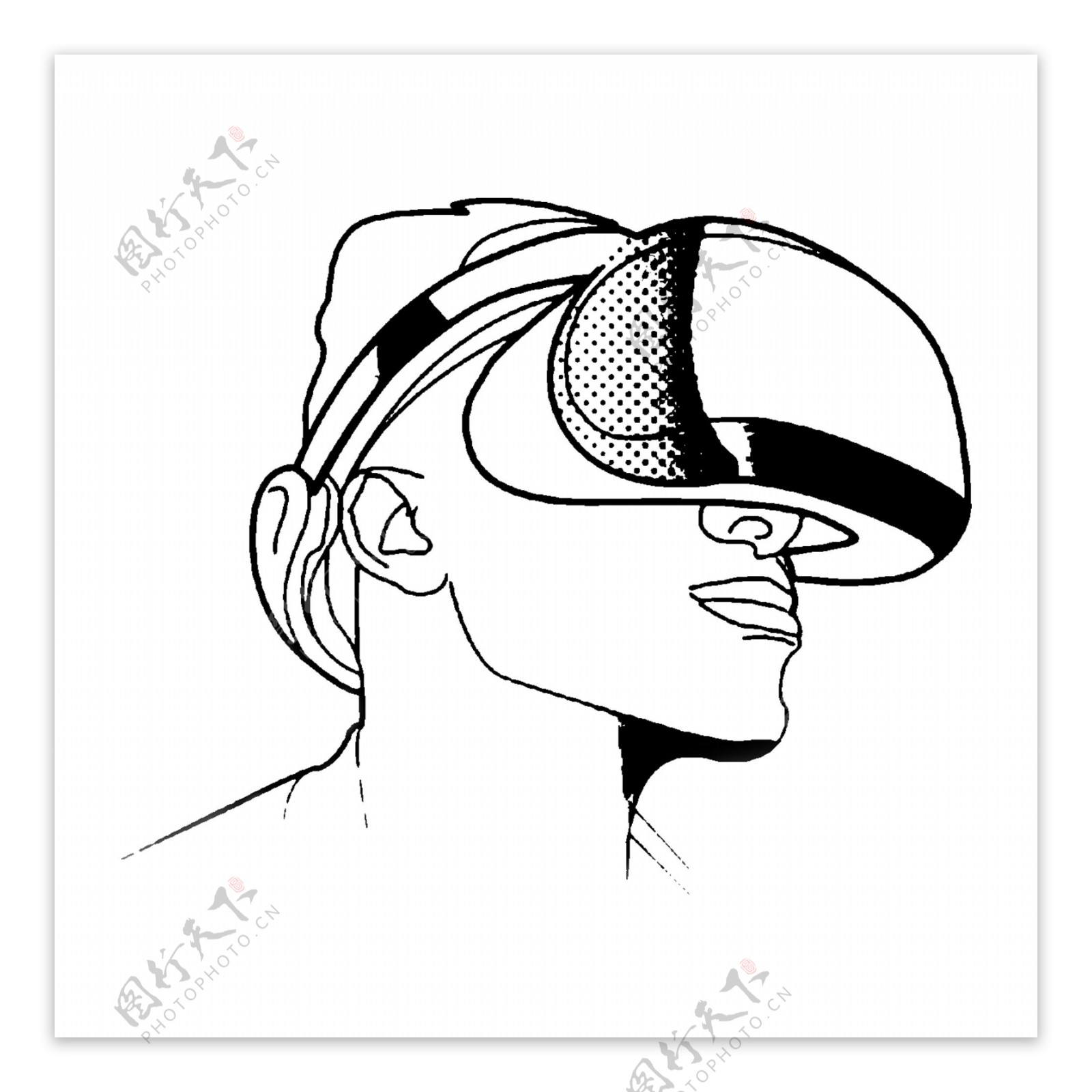 VR虚拟现实人物插画素材