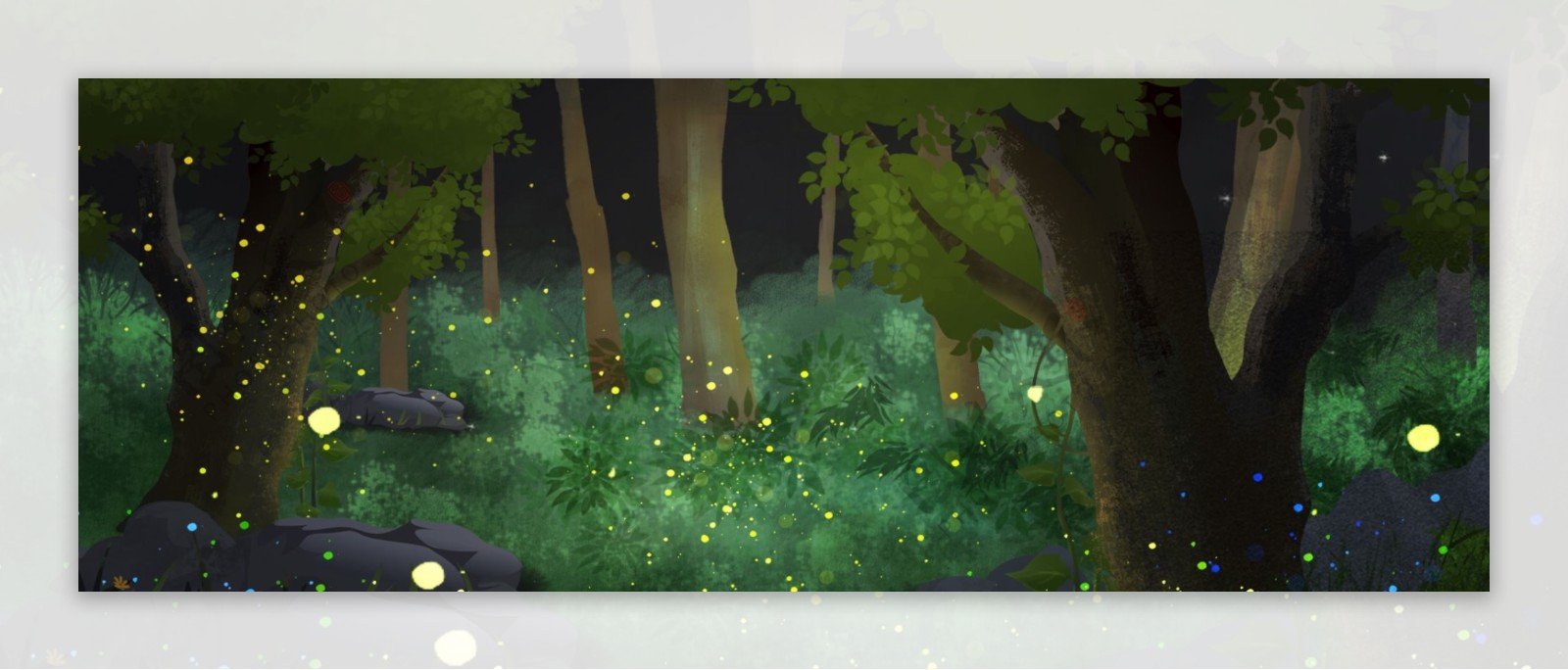 夜晚森林背景图片