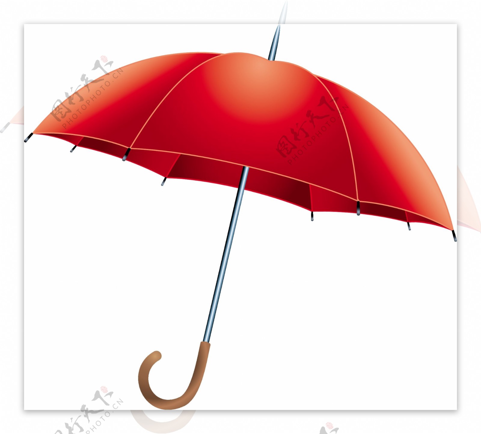 红色雨伞矢量图