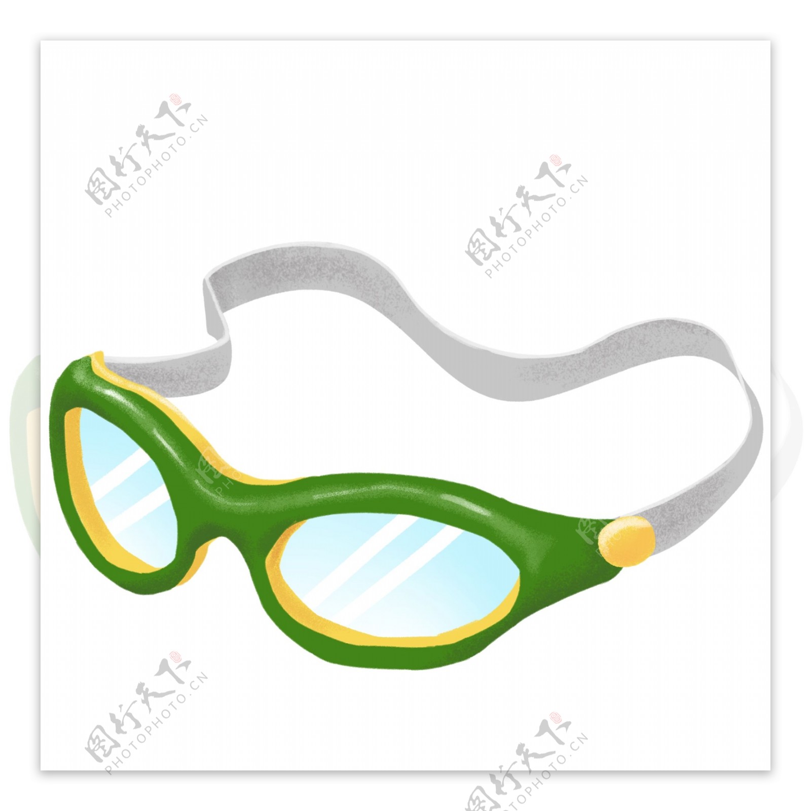 绿色游泳眼镜