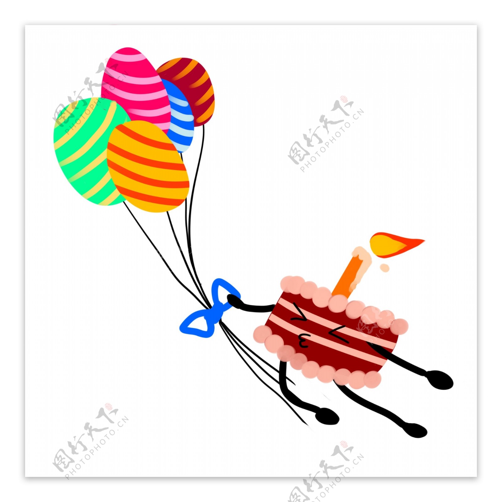 生日气球和蛋糕