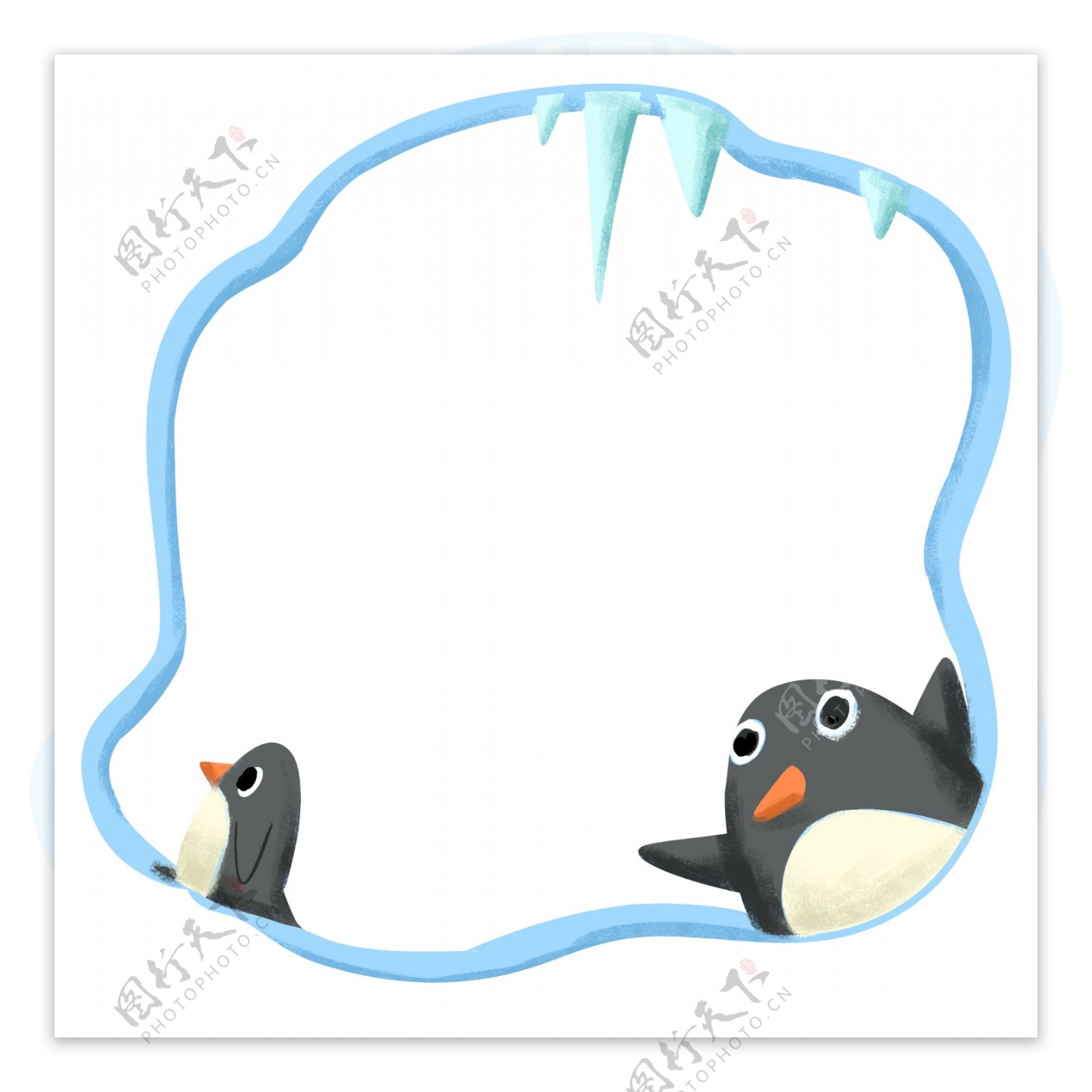 小企鹅蓝色边框