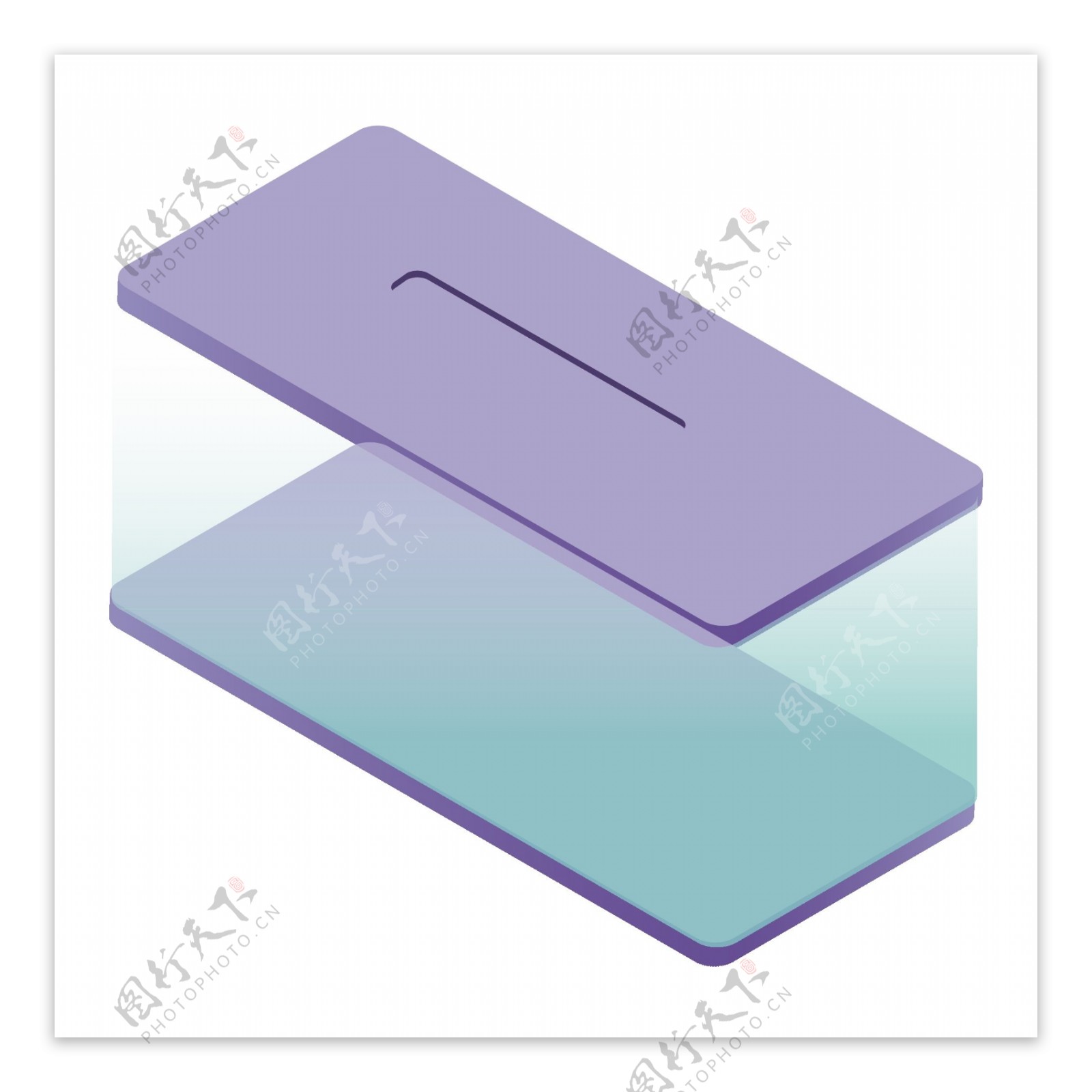 紫色圆角商务科技盒子元素