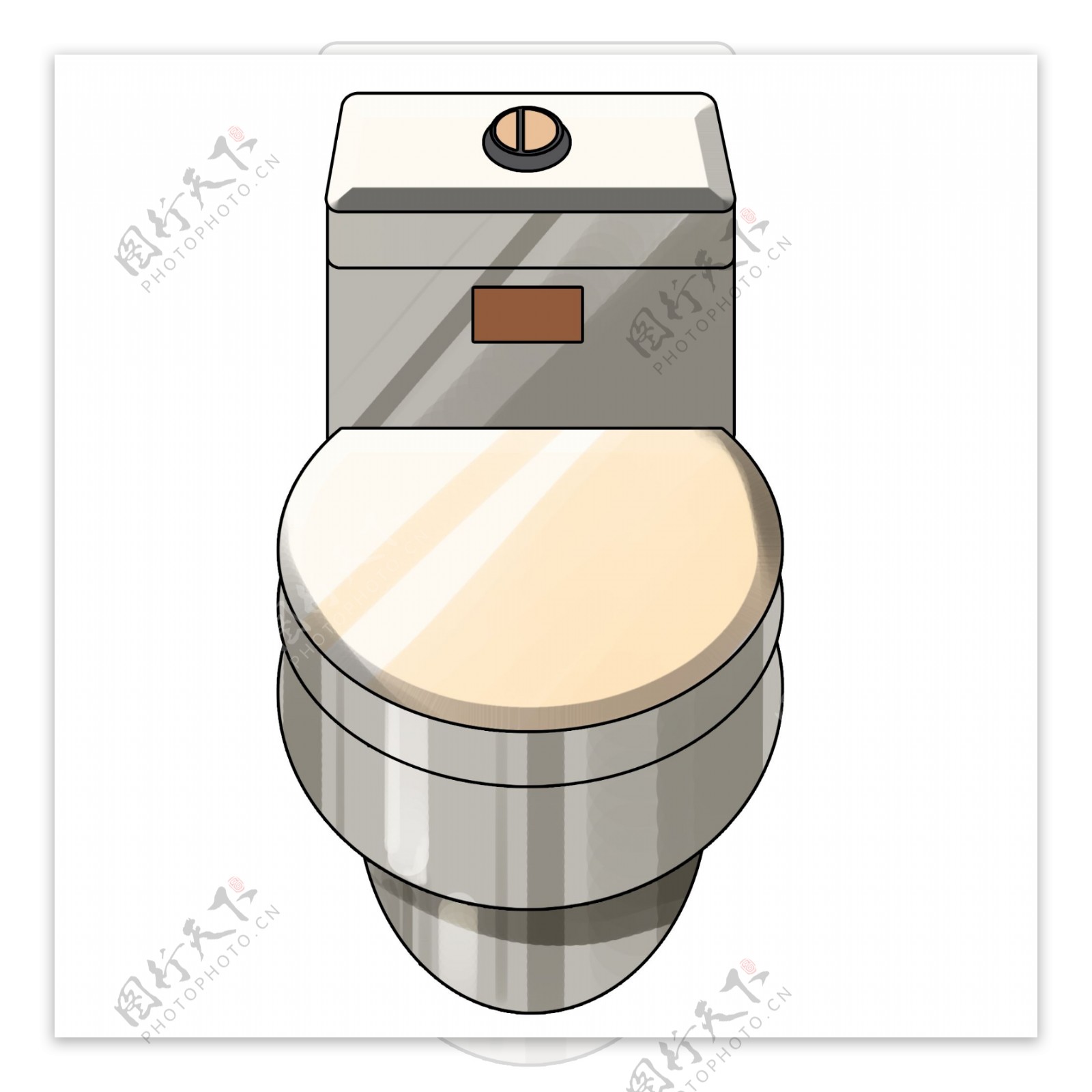白色卫生间马桶插画