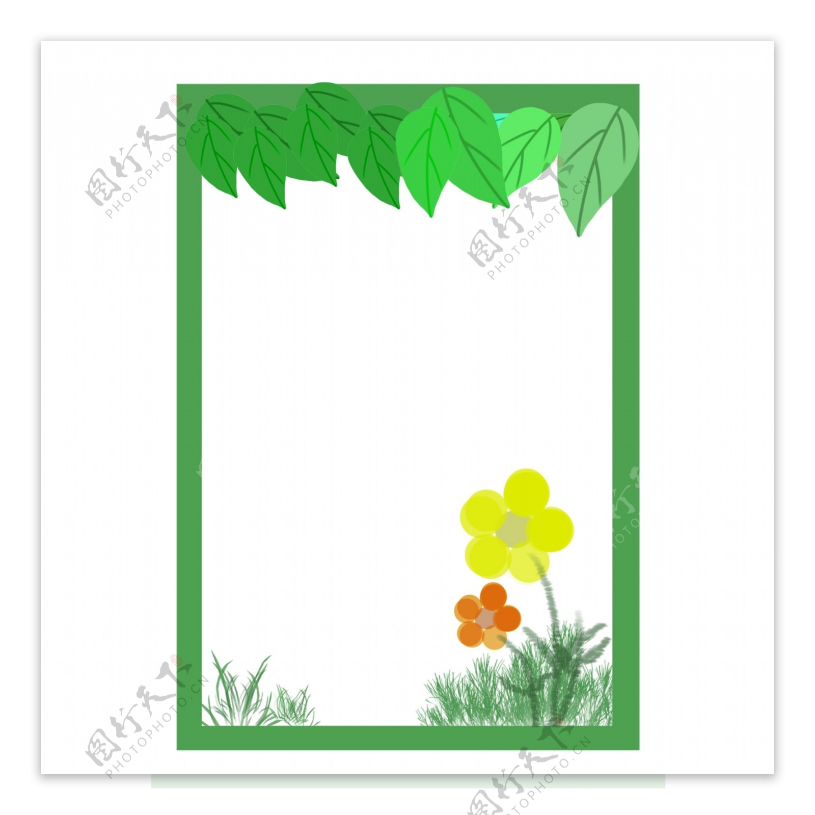 绿色创意植物边框元素