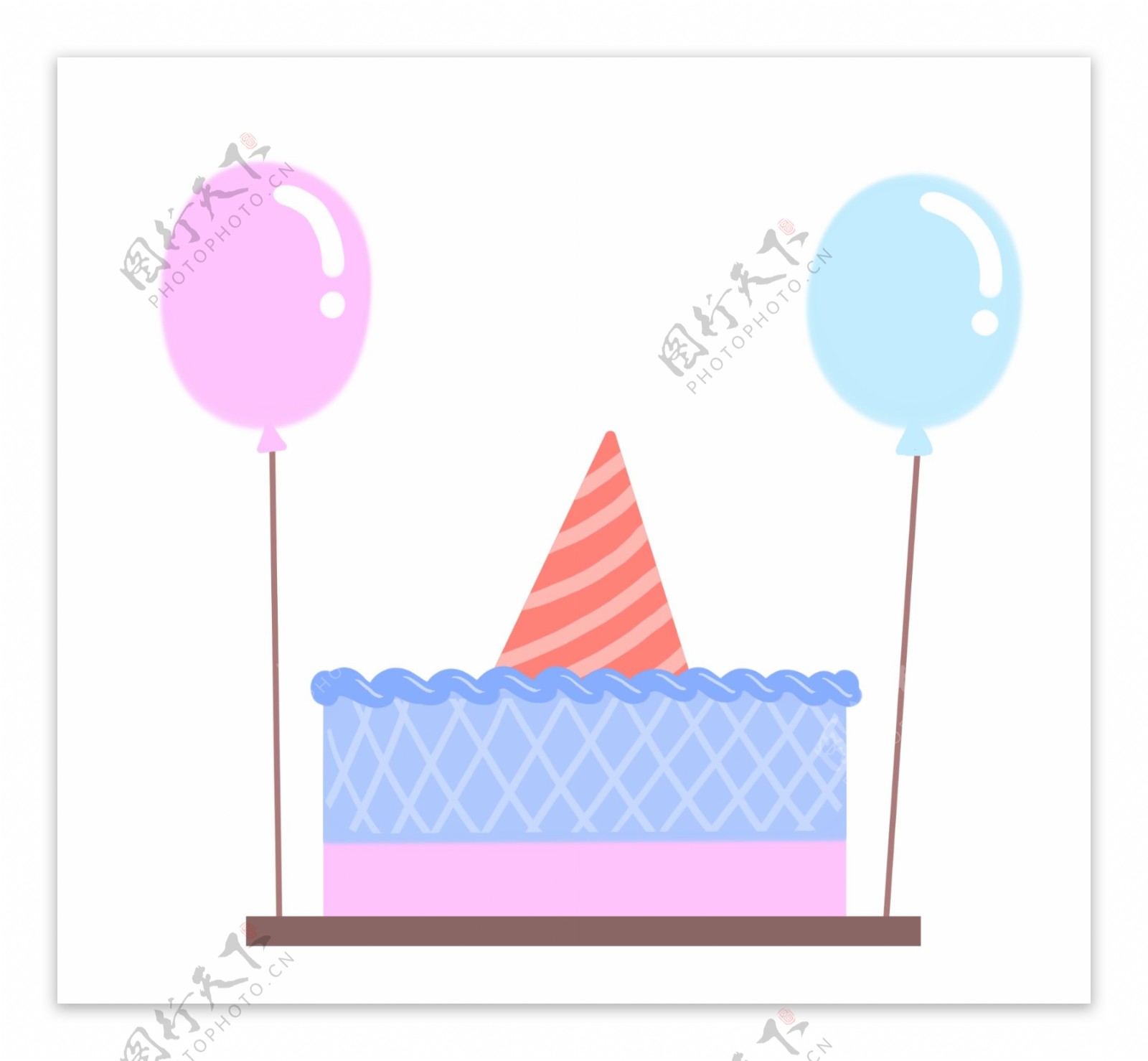 卡通紫色生日蛋糕