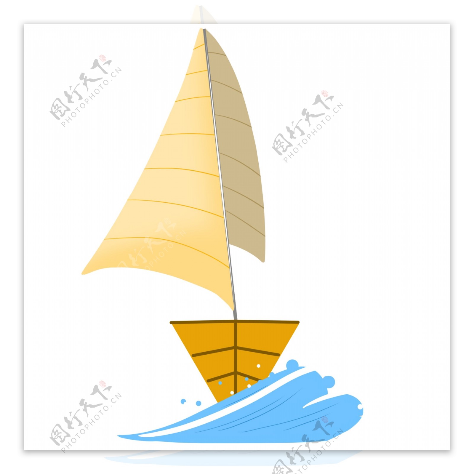航海黄色帆船