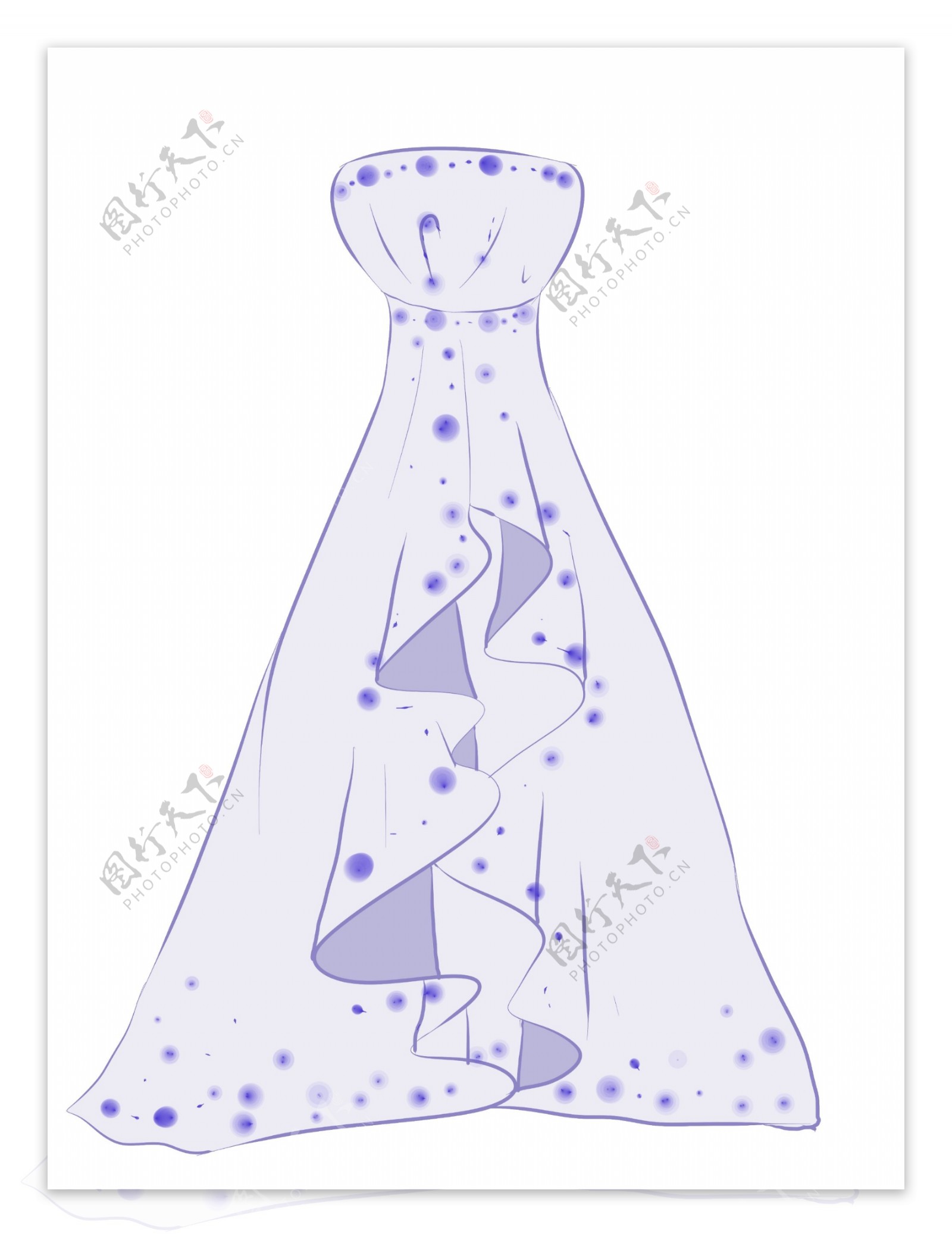 蓝白色婚纱图案