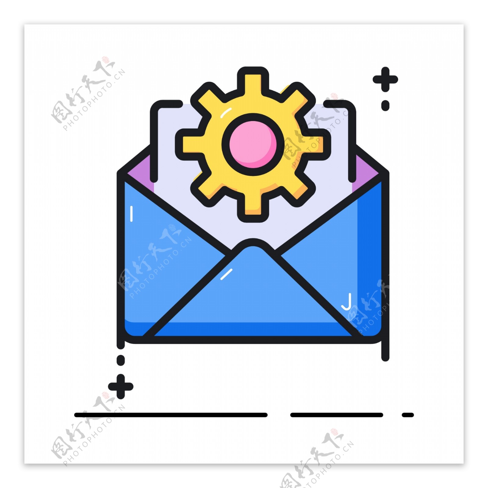 蓝色邮件图案