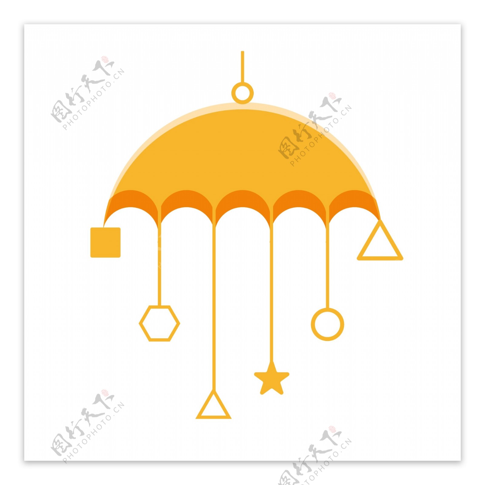 黄色雨伞风铃