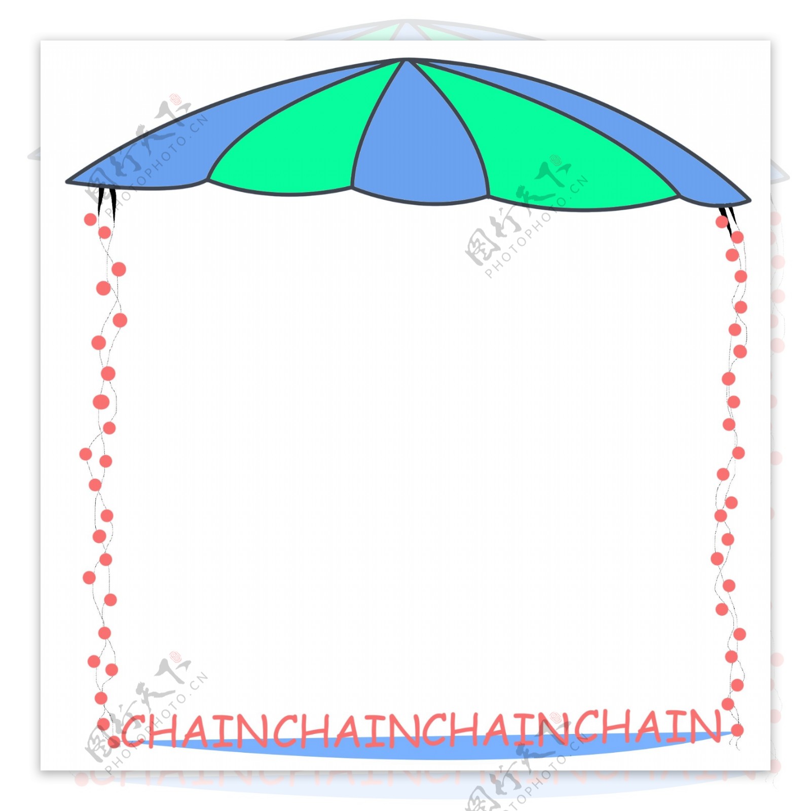 创意雨伞边框插画