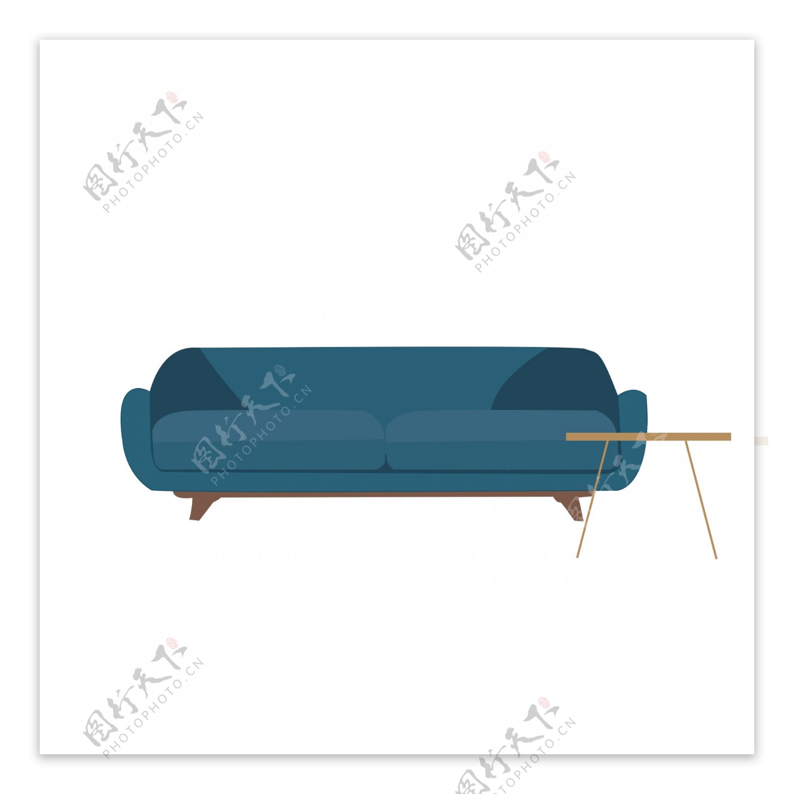蓝色家具沙发