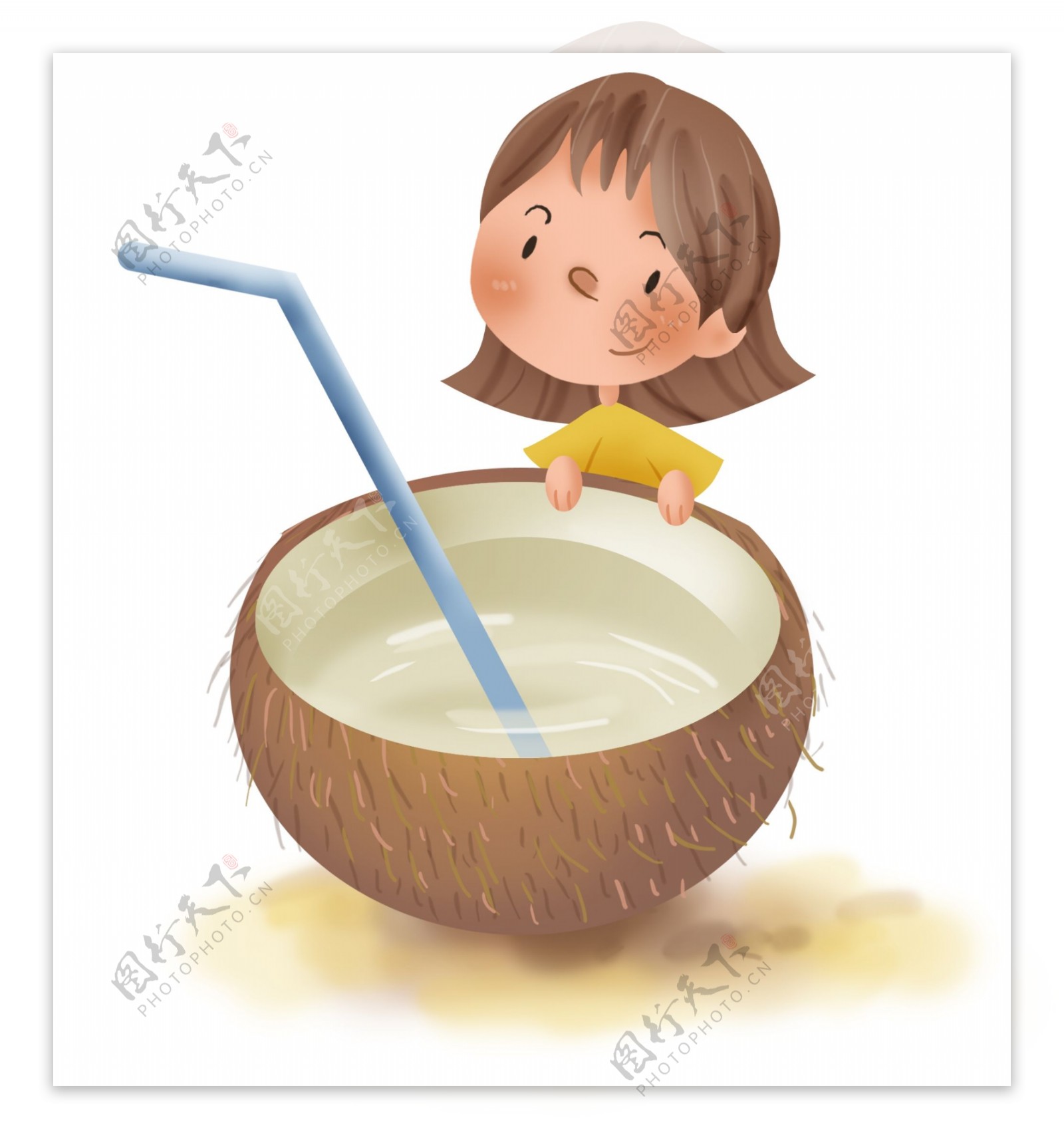 夏季解暑椰子汁和儿童