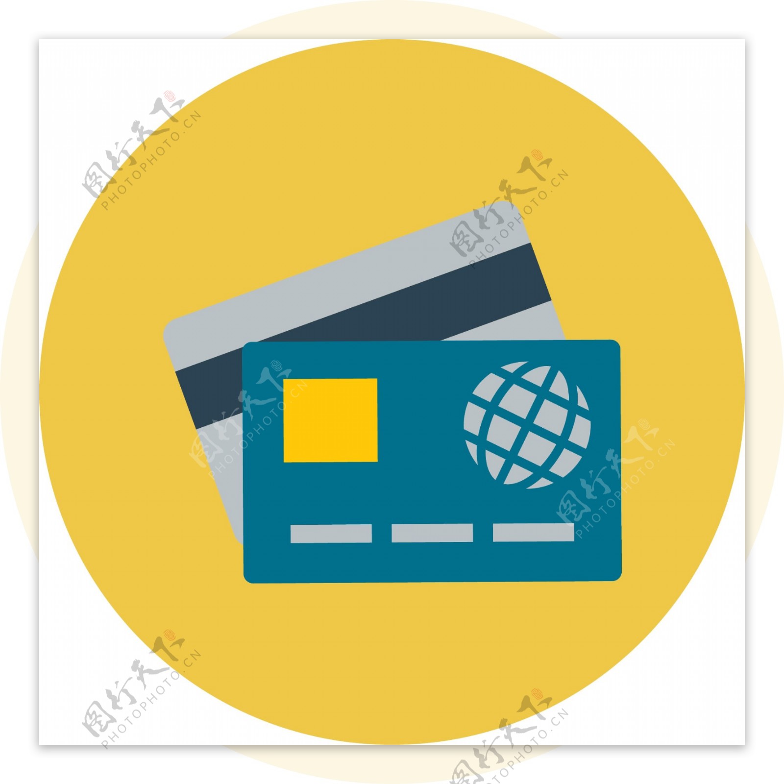 扁平银行卡app图标