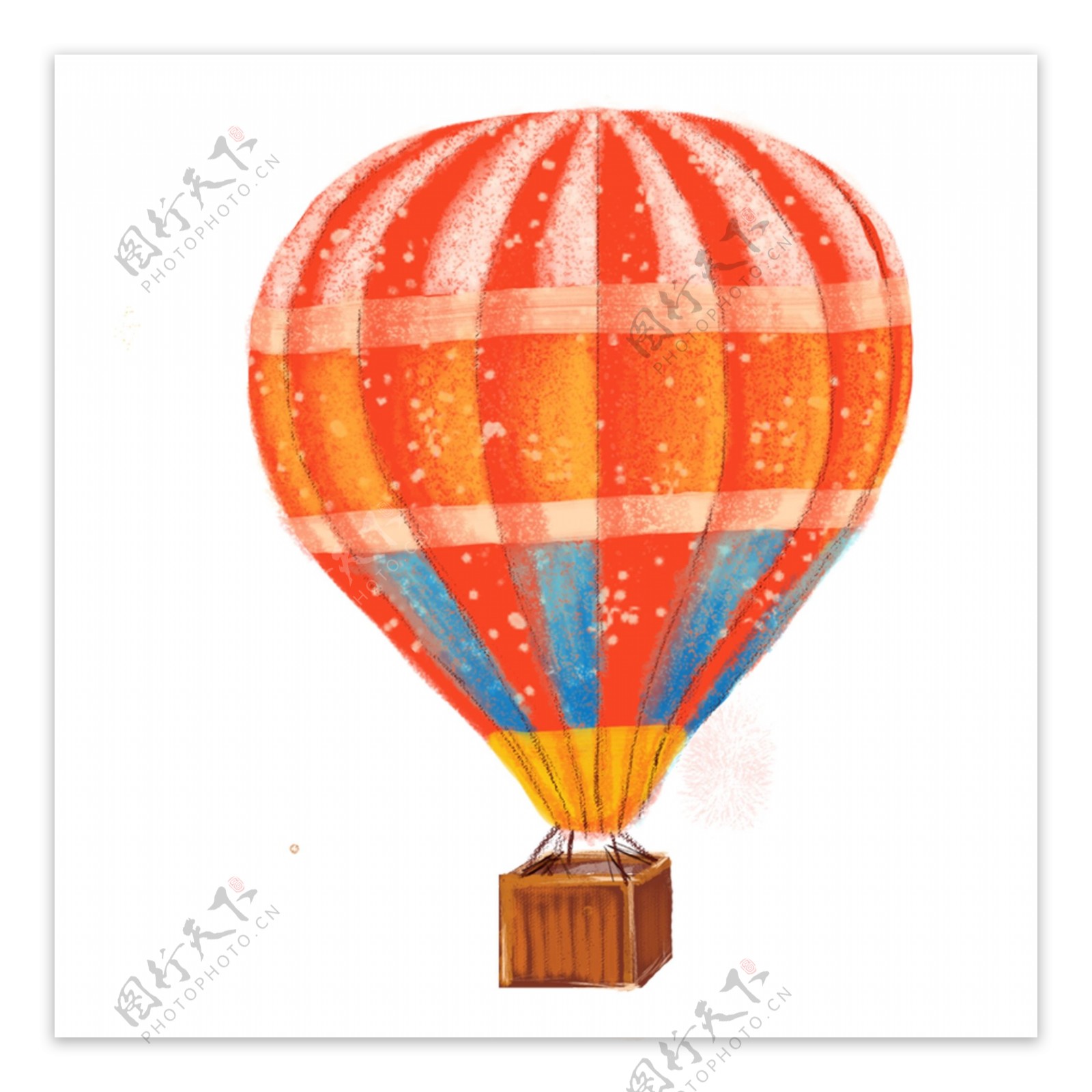 彩色纹理浪漫热气球元素