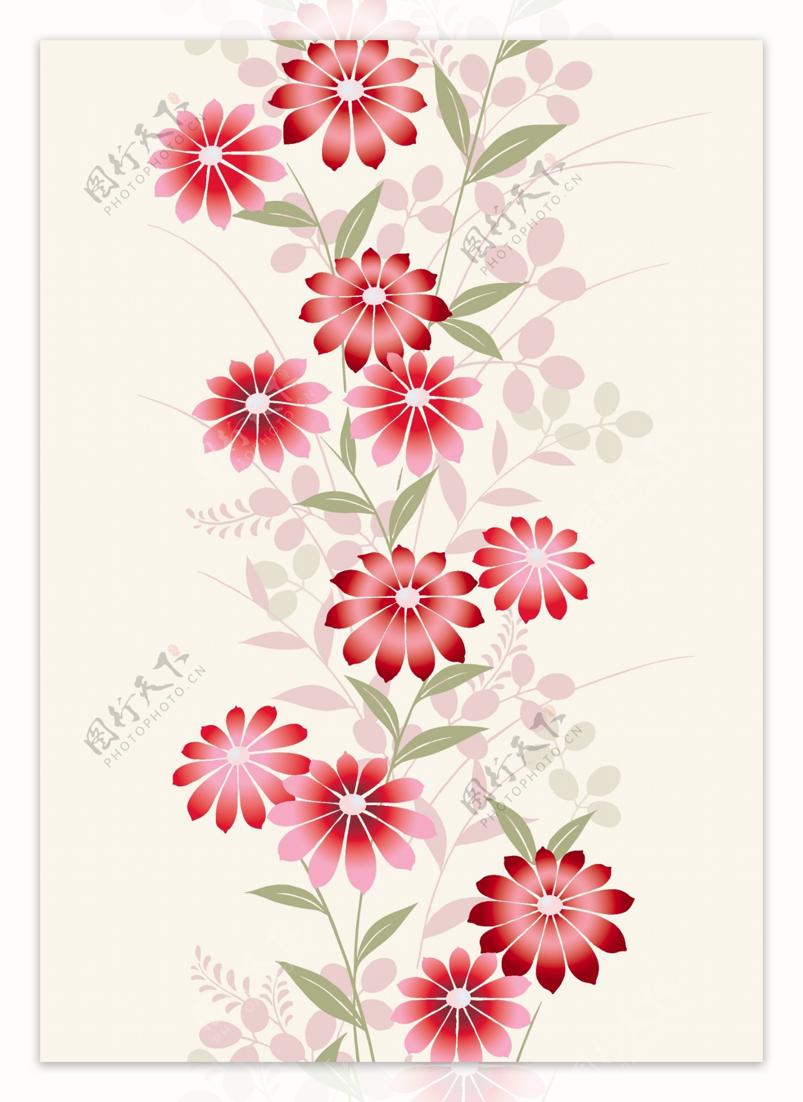 手绘花卉植物图案设计元素