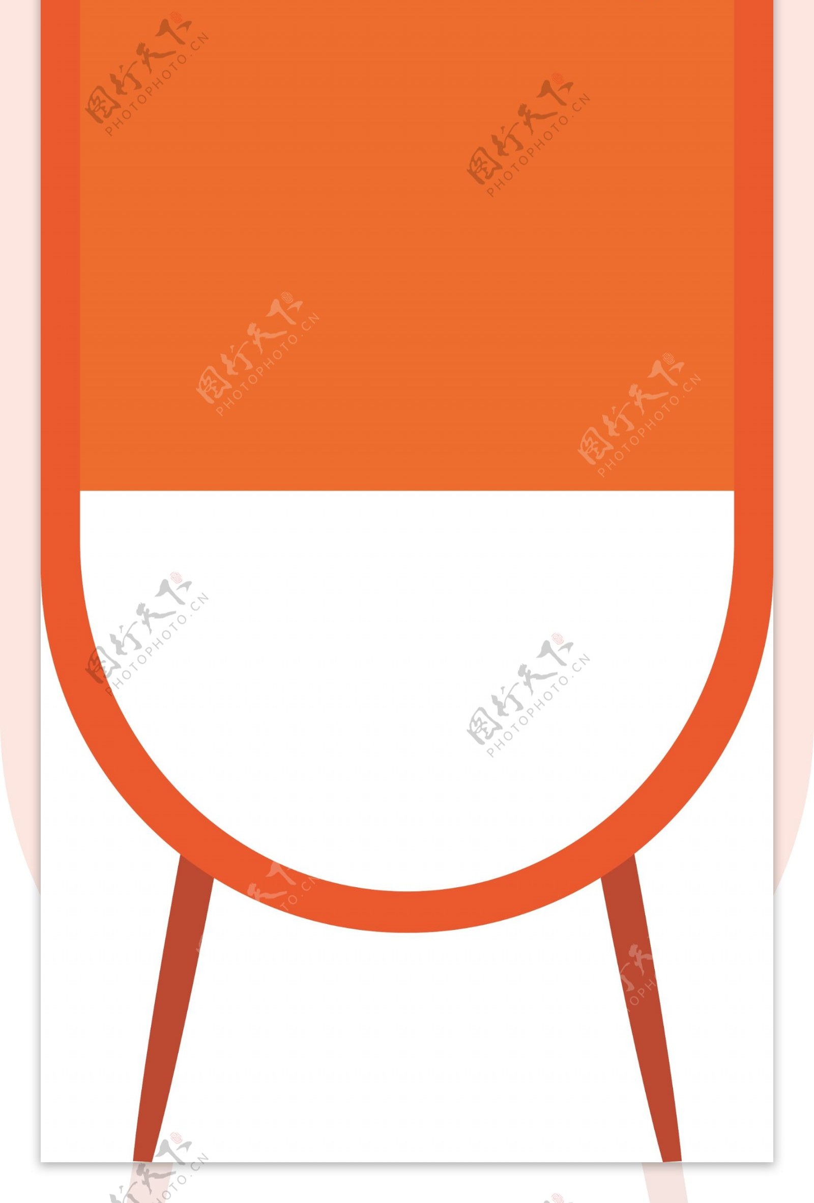 橙色的浴室家具插画