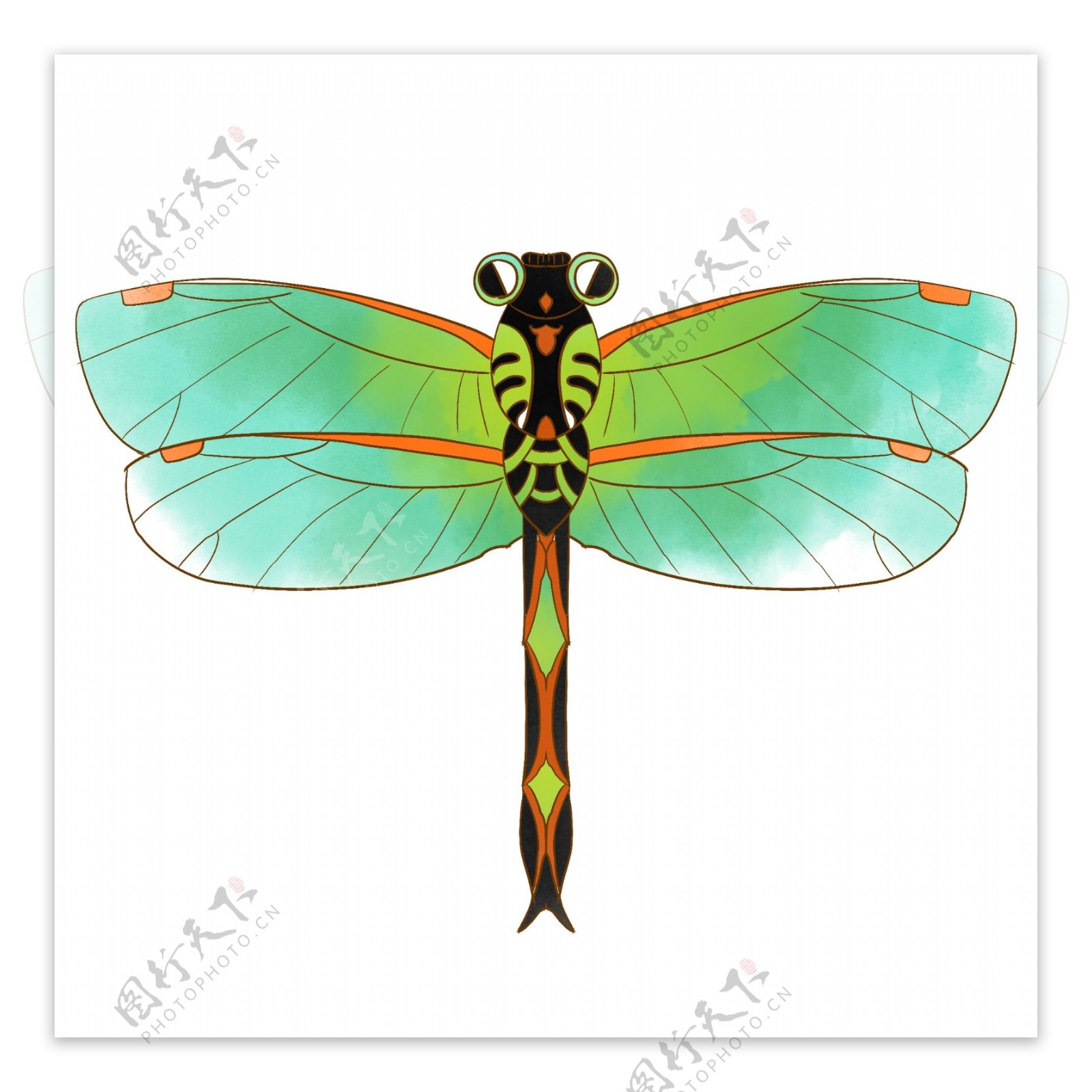 漂亮的蜻蜓风筝插画