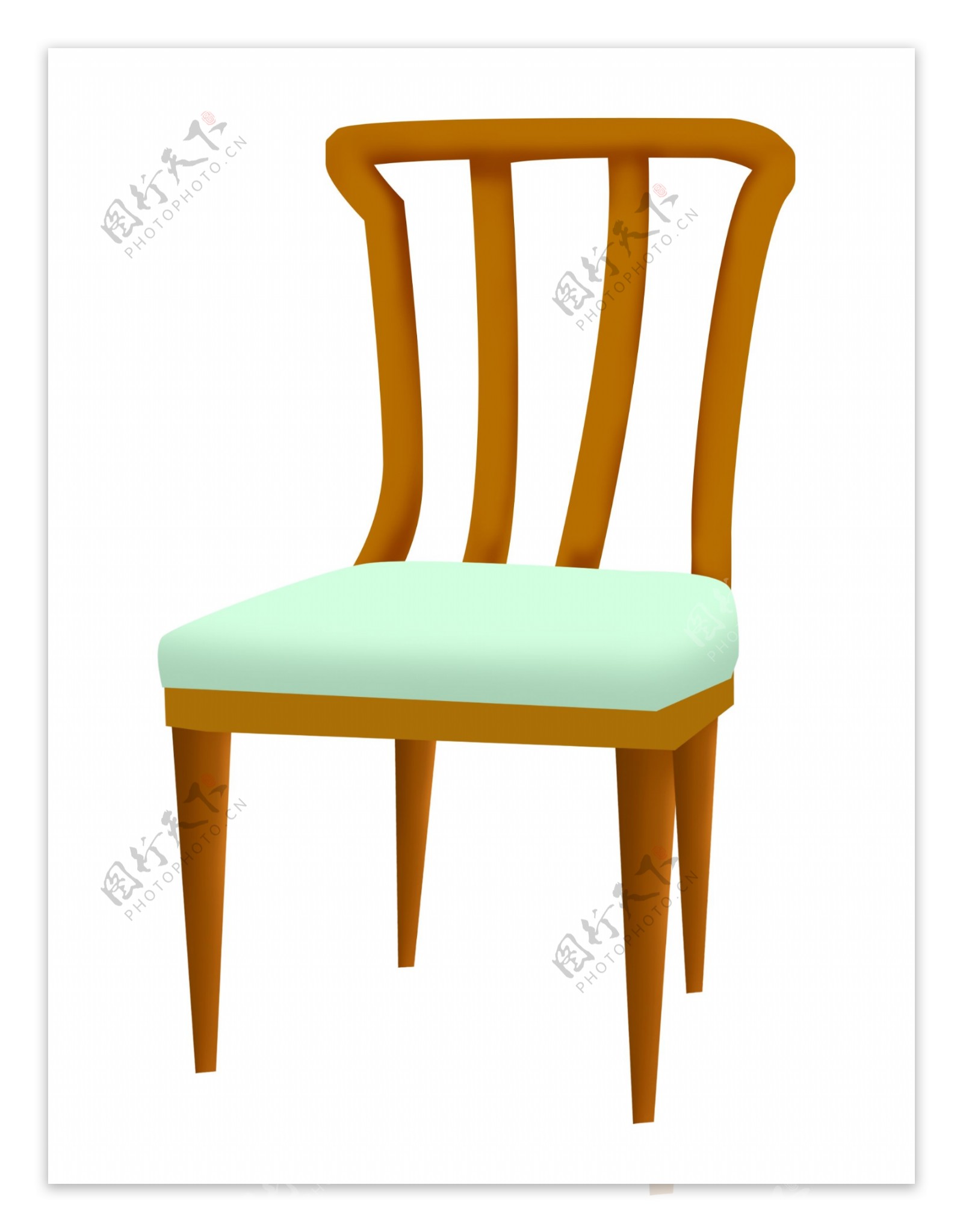 浅绿色的椅子插画