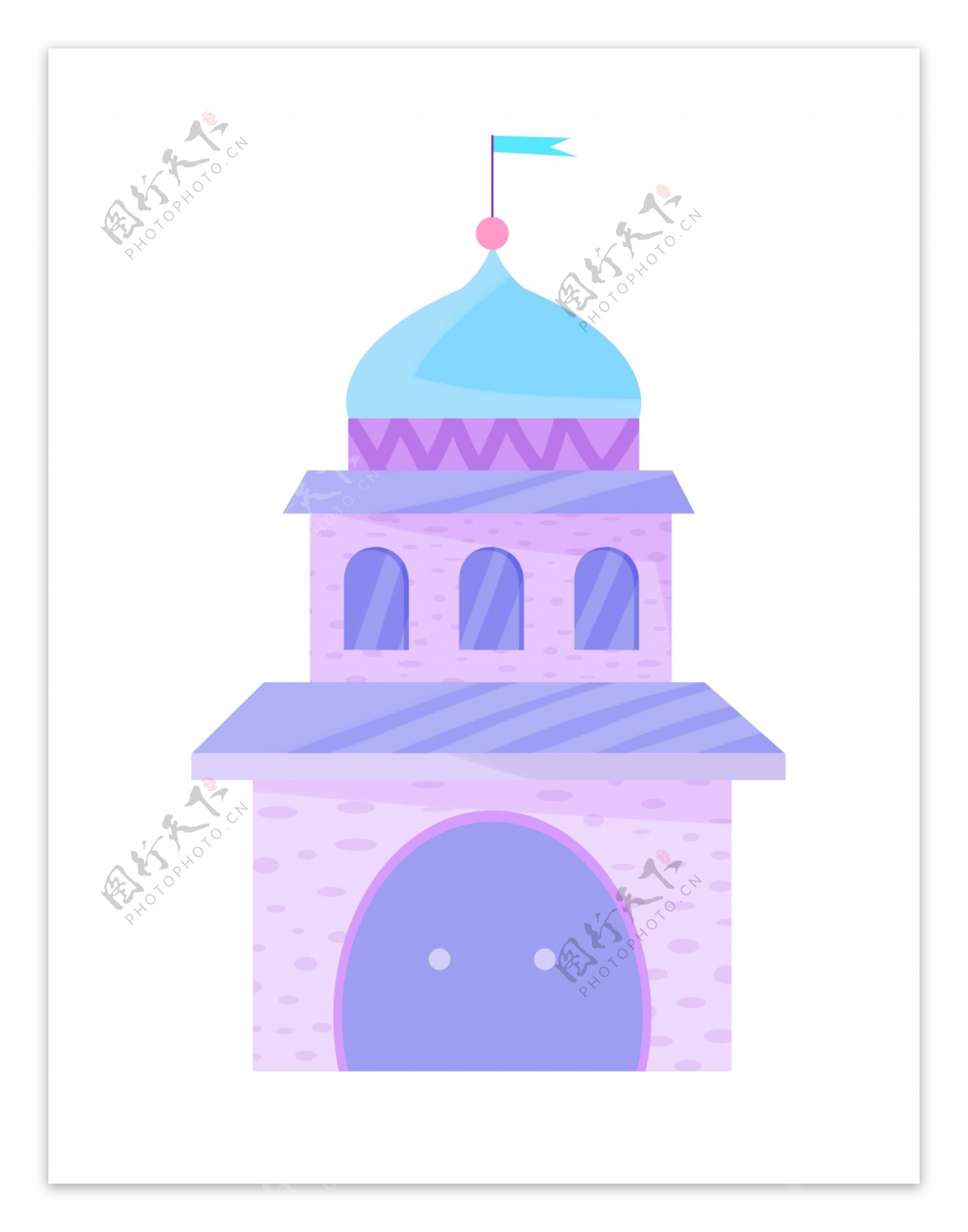 漂亮的紫色城堡插画