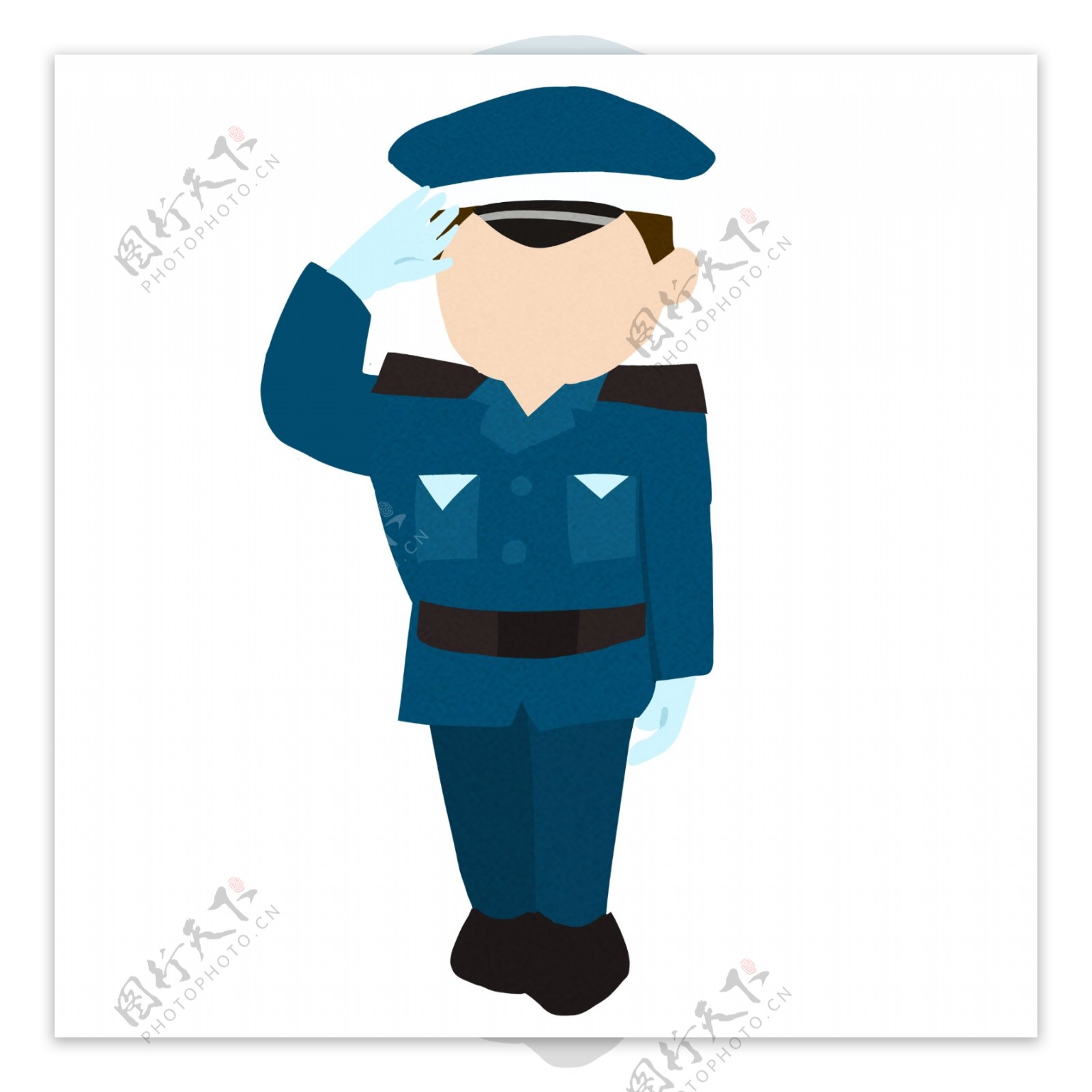 执勤的警察装饰插画