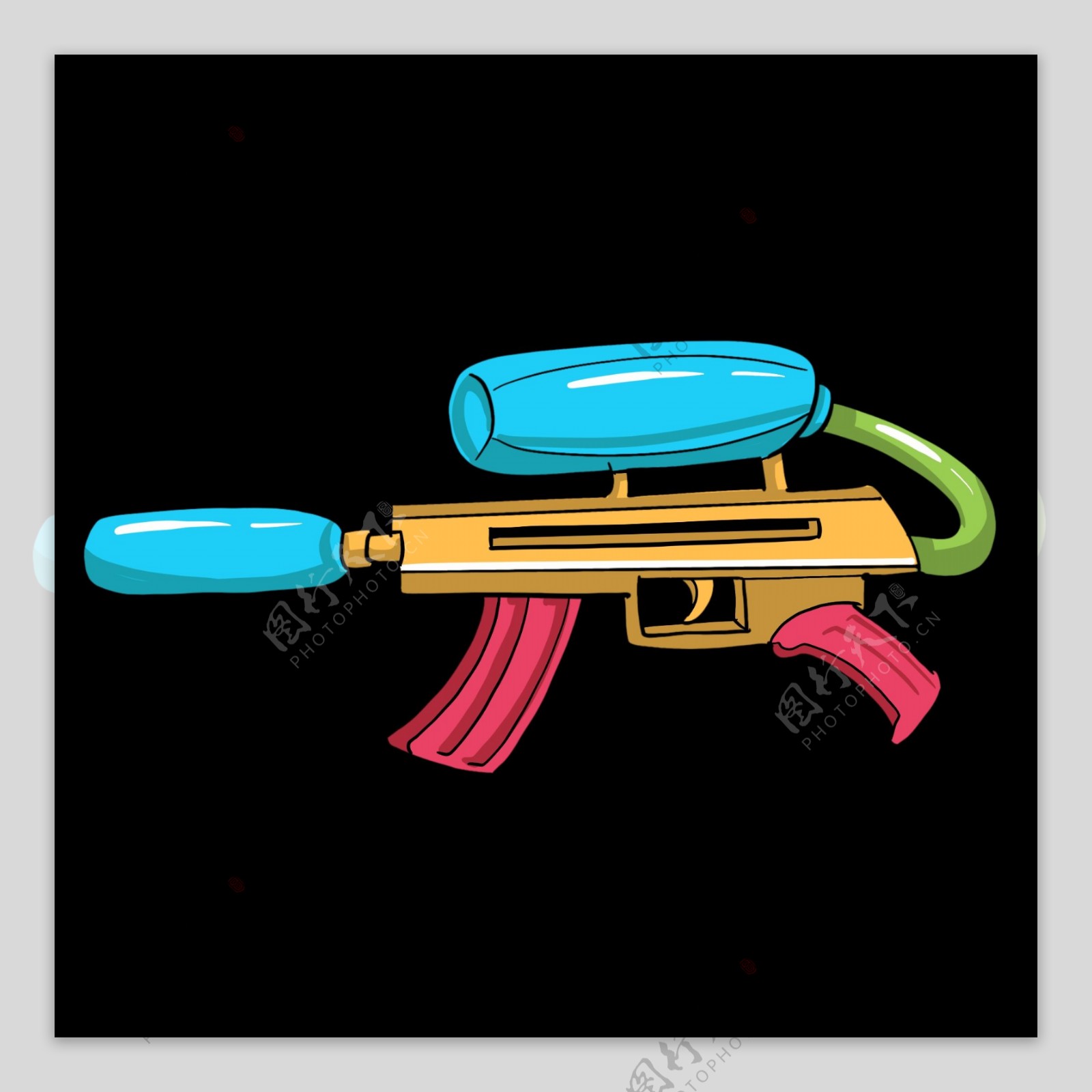 玩具水枪装饰插画