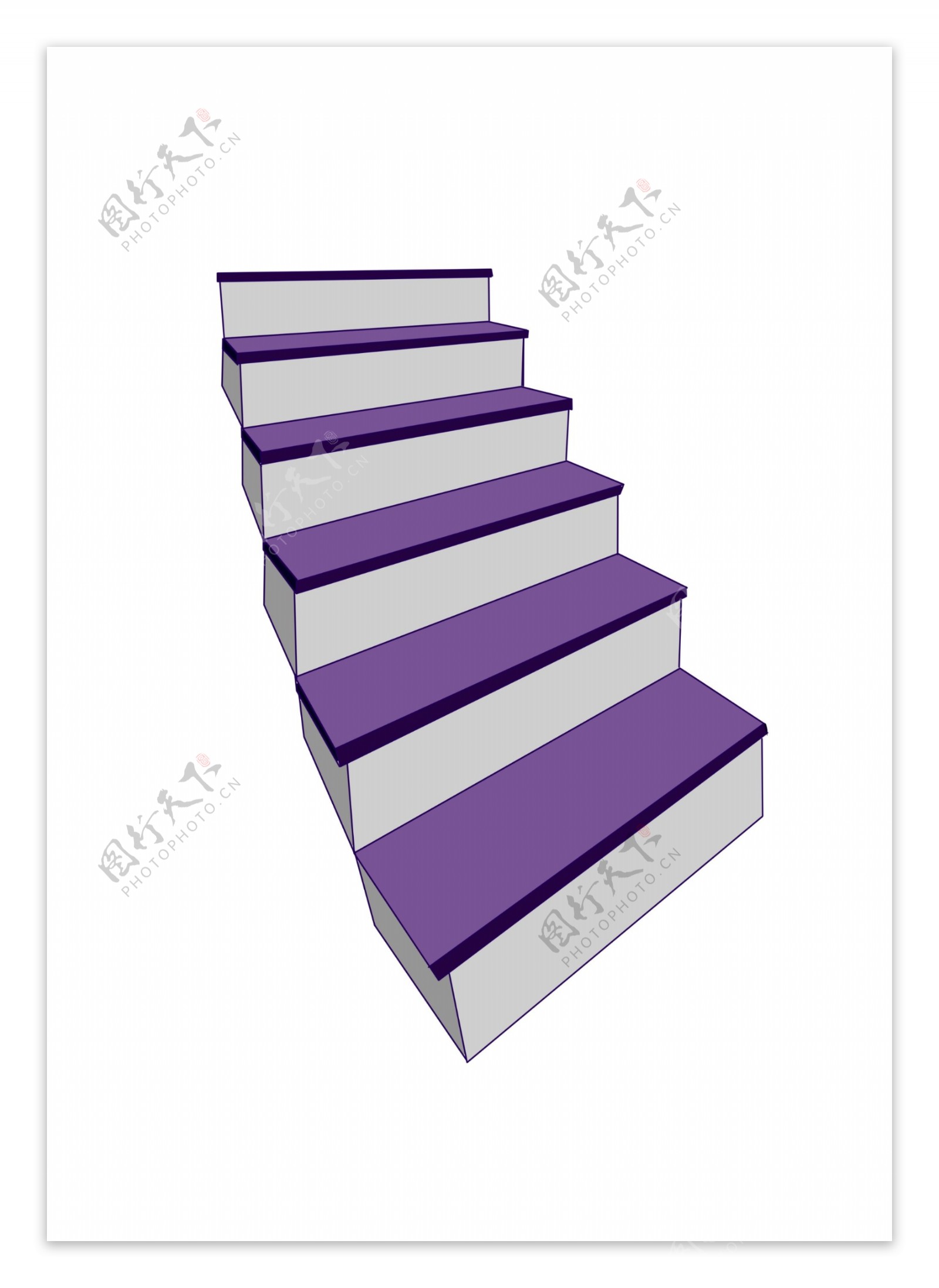 紫色的楼梯装饰插画