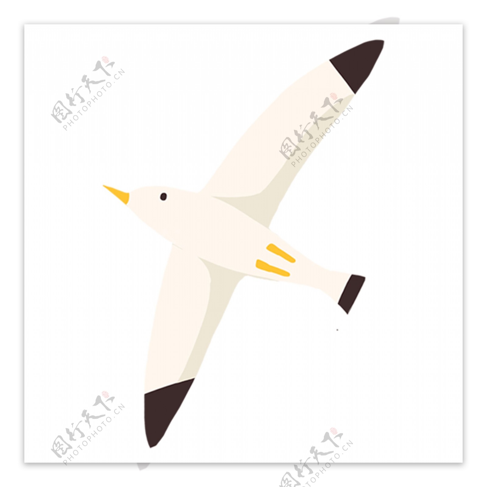 白色飞鸟动物卡通透明素材