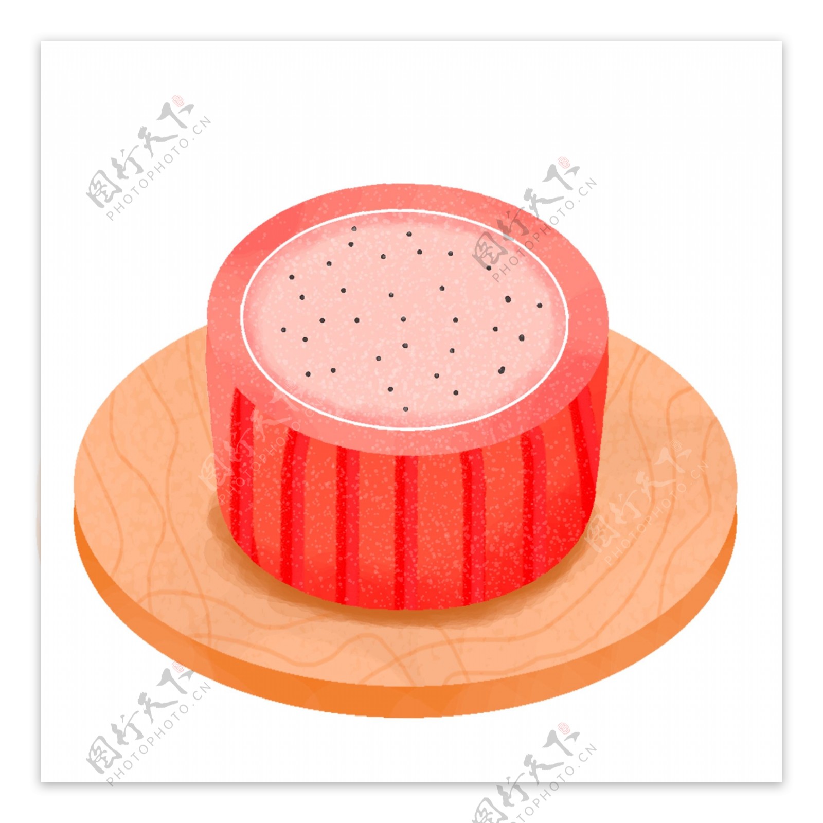 美味西瓜蛋糕插画元素设计
